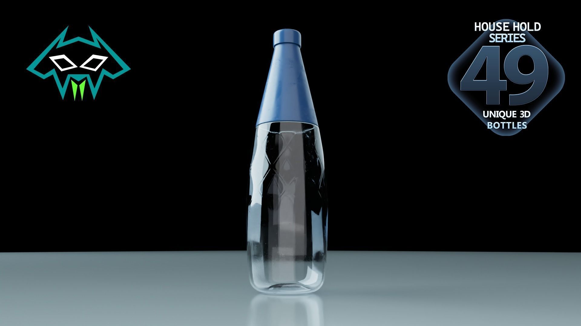 House Hold Series - 49 Unique 3D Bottles - 7th Batch Low-poly 3D model_3