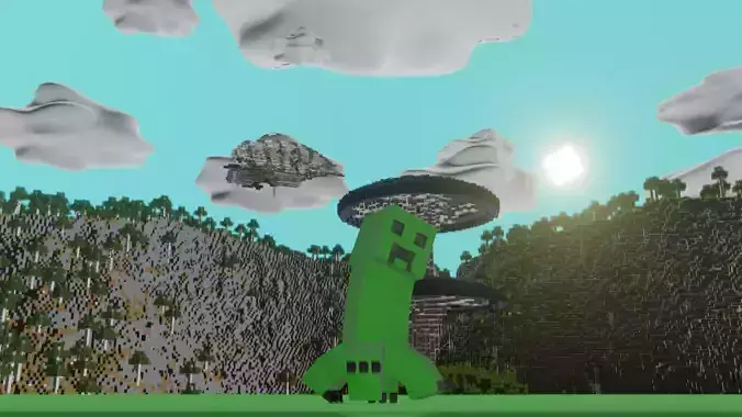 Minecraft Creeper Deluxe Low-poly 3D model