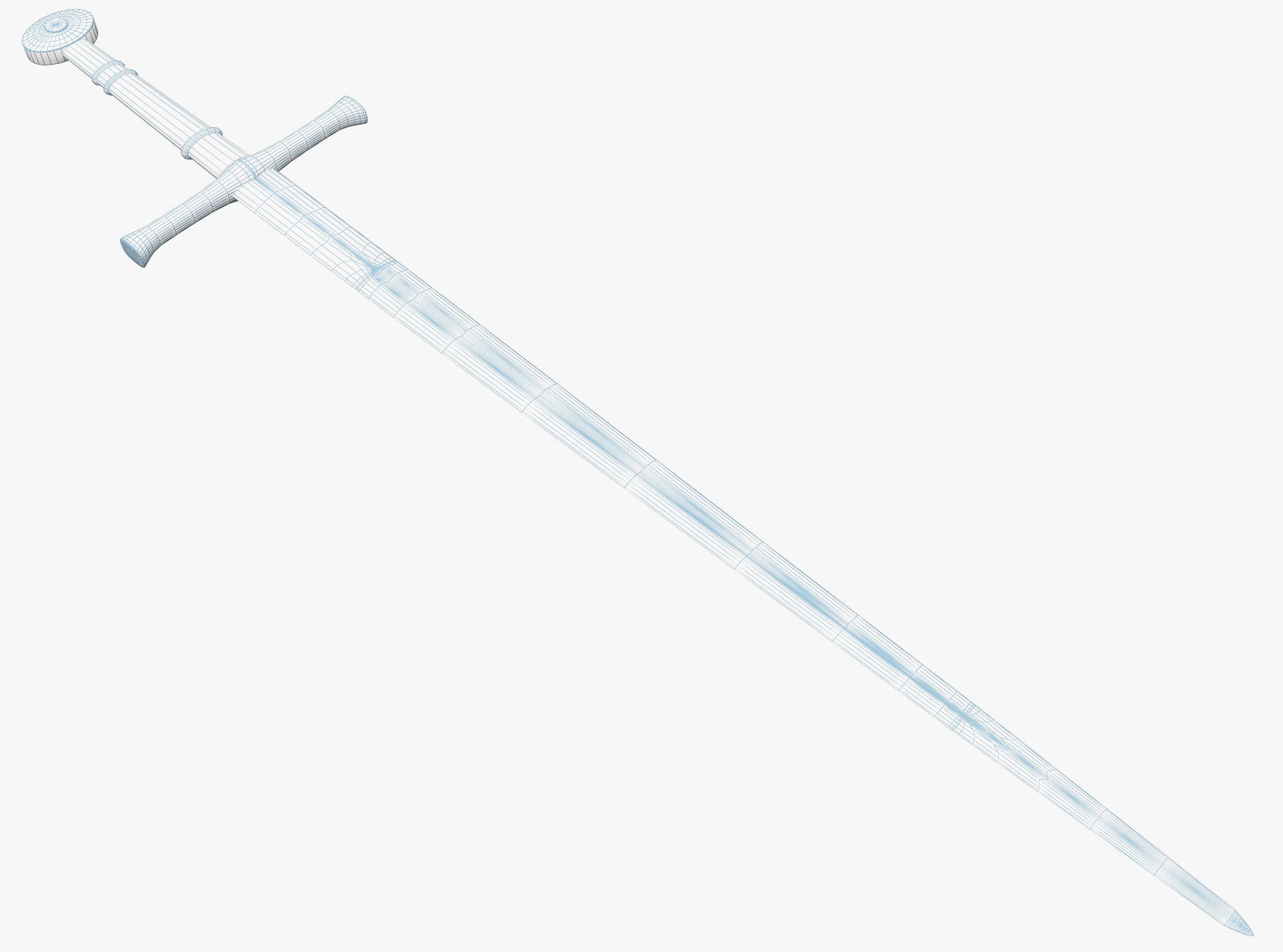 Medieval weapons Low-poly 3D model_3