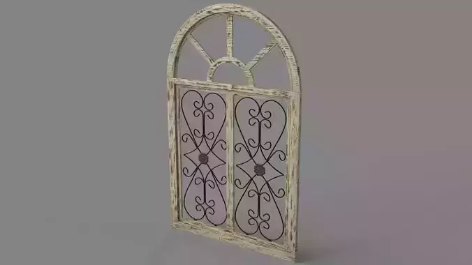 Arched Window-Style 29-Inch x 46-Inch Wooden Wall Panel