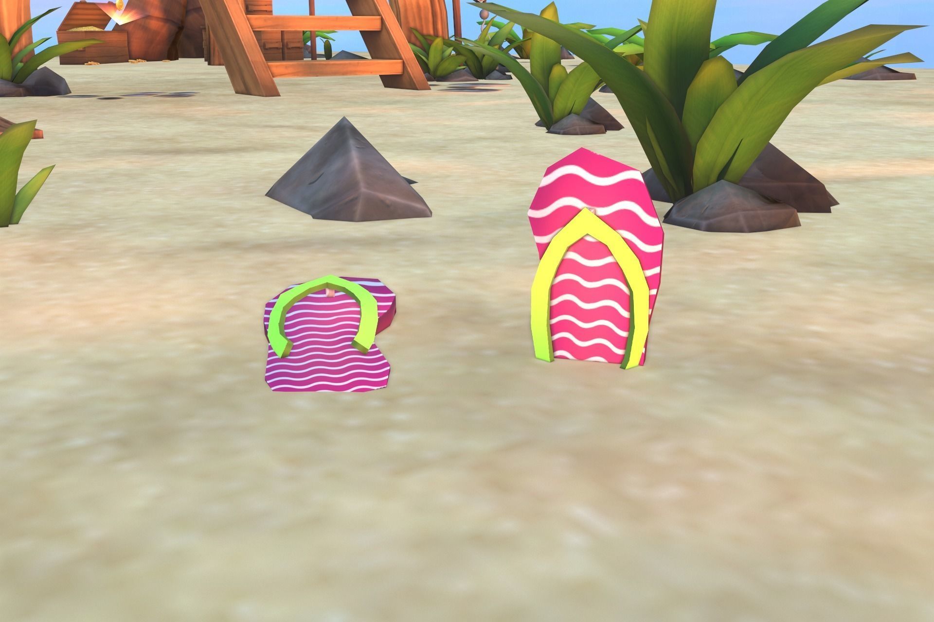 Beach House  Low-poly 3D model_17