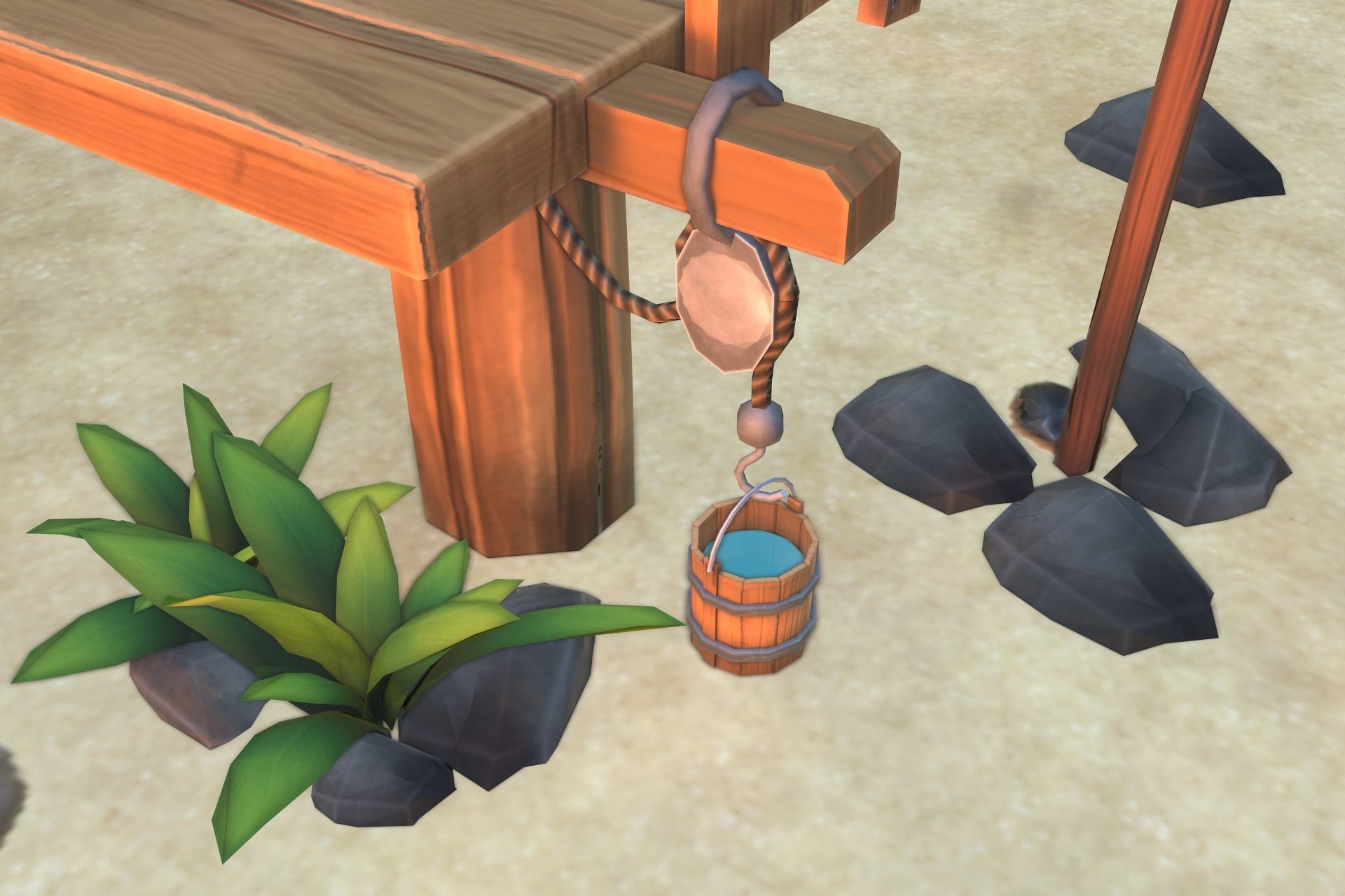 Beach House  Low-poly 3D model_16