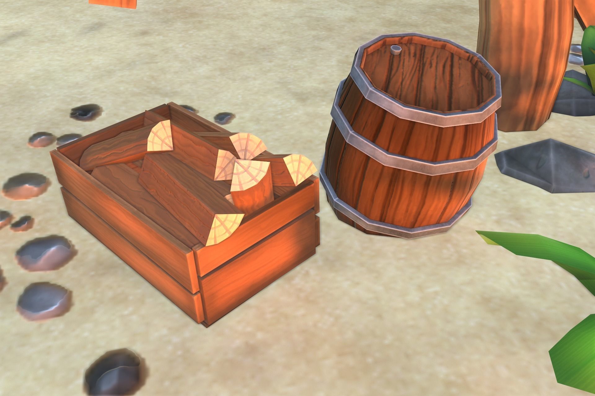 Beach House  Low-poly 3D model_12