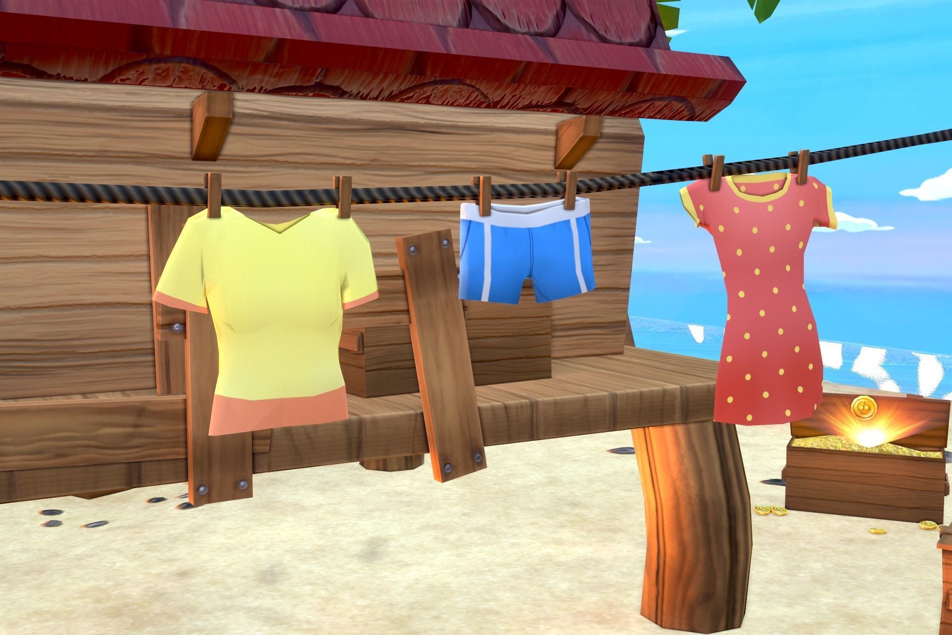 Beach House  Low-poly 3D model_13