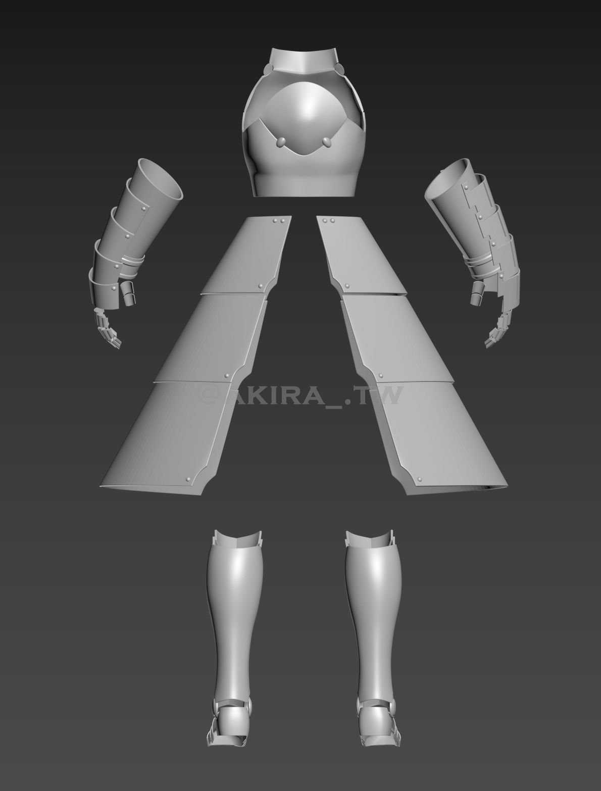 Fate Stay Night Saber Armor Cosplay 3D print model_8