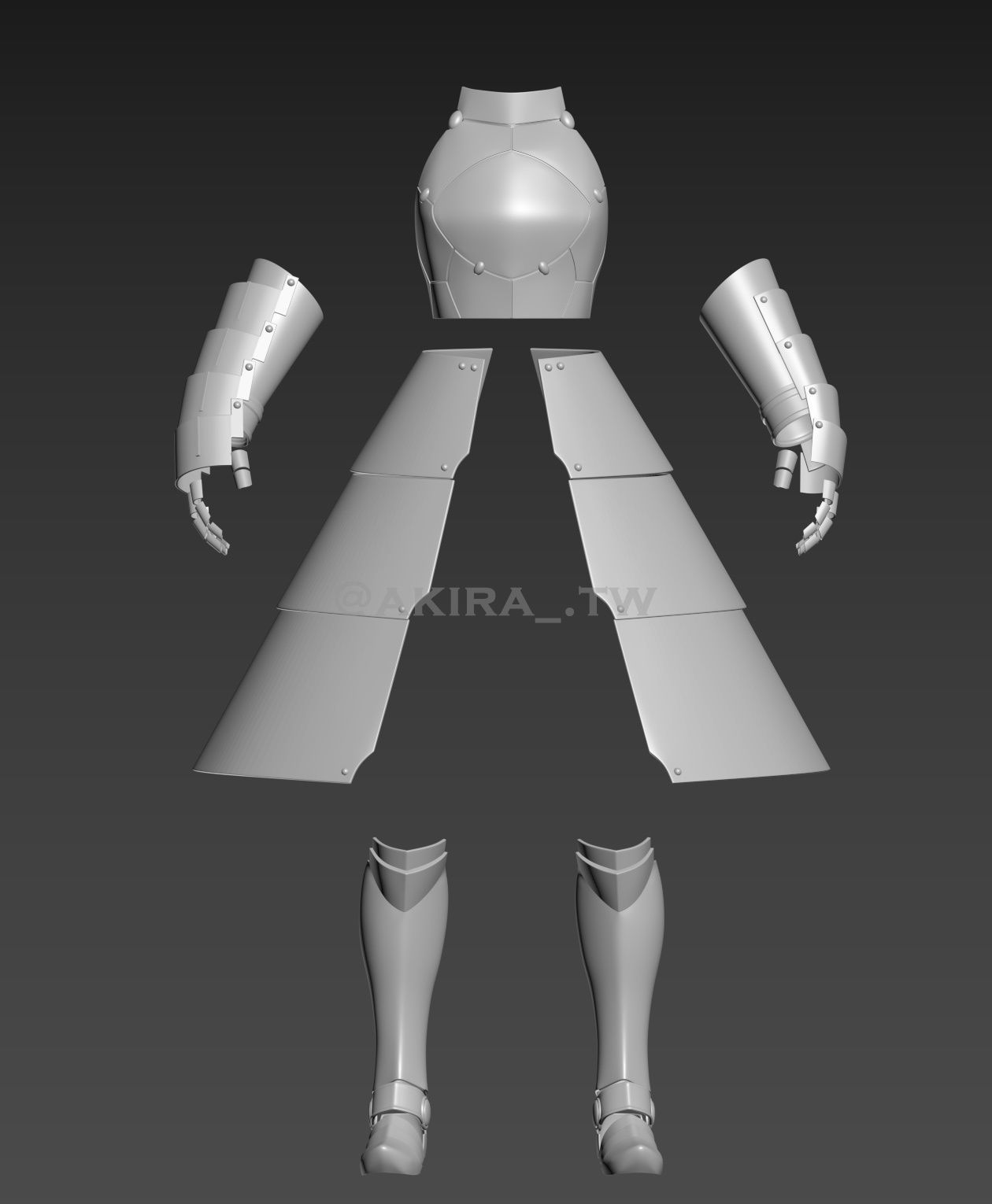 Fate Stay Night Saber Armor Cosplay 3D print model_4