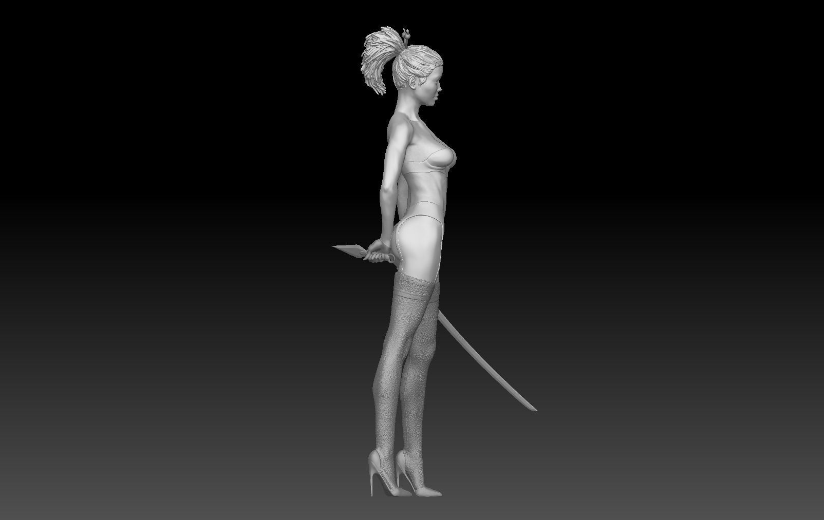 NINJA KATANA GIRL 3D print model_3