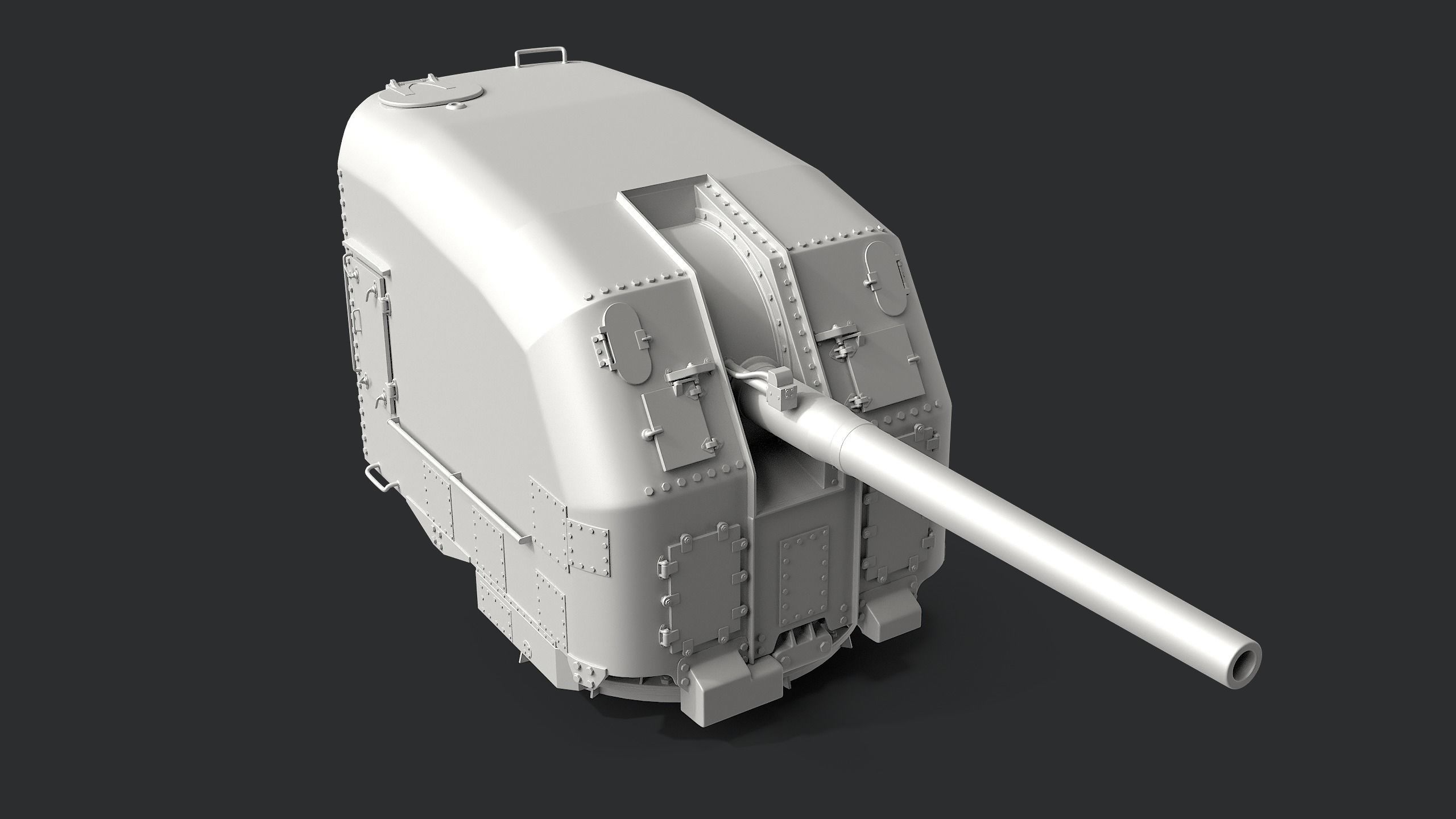 5-inch Mark 30 enclosed base naval cannon 3D model_9