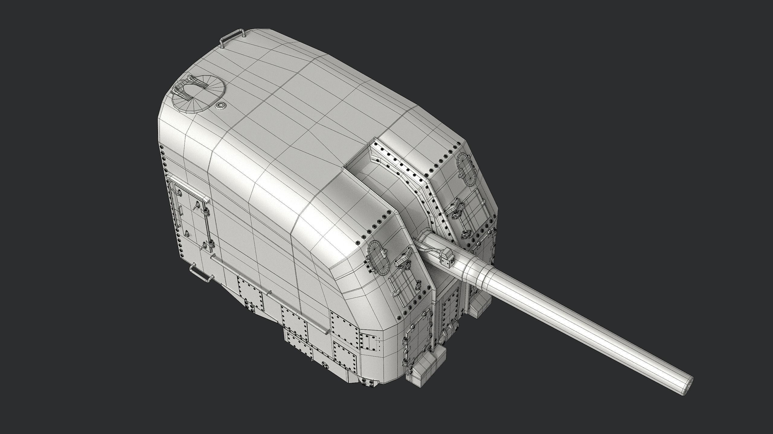 5-inch Mark 30 enclosed base naval cannon 3D model_12