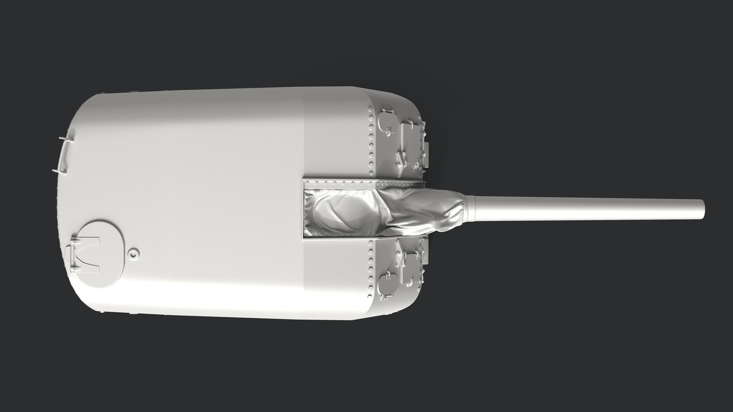 5-inch Mark 30 enclosed base naval cannon 3D model_6