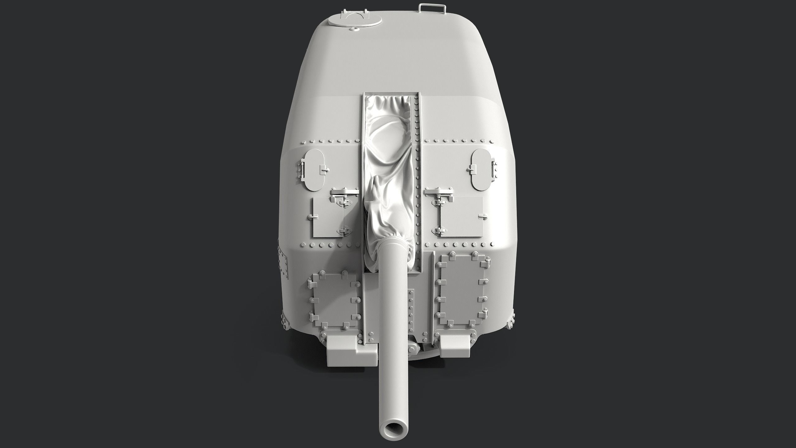 5-inch Mark 30 enclosed base naval cannon 3D model_7