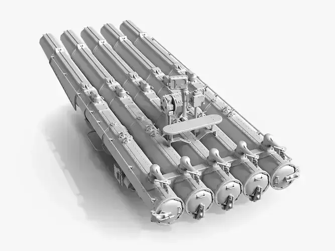 21-inch above water torpedo tubes 3D model