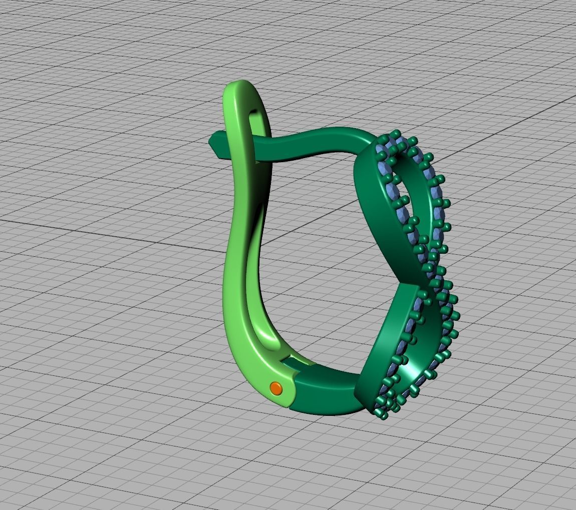 Infinity Diamond Earrings Womens Huggie Earrings 3D print model_20