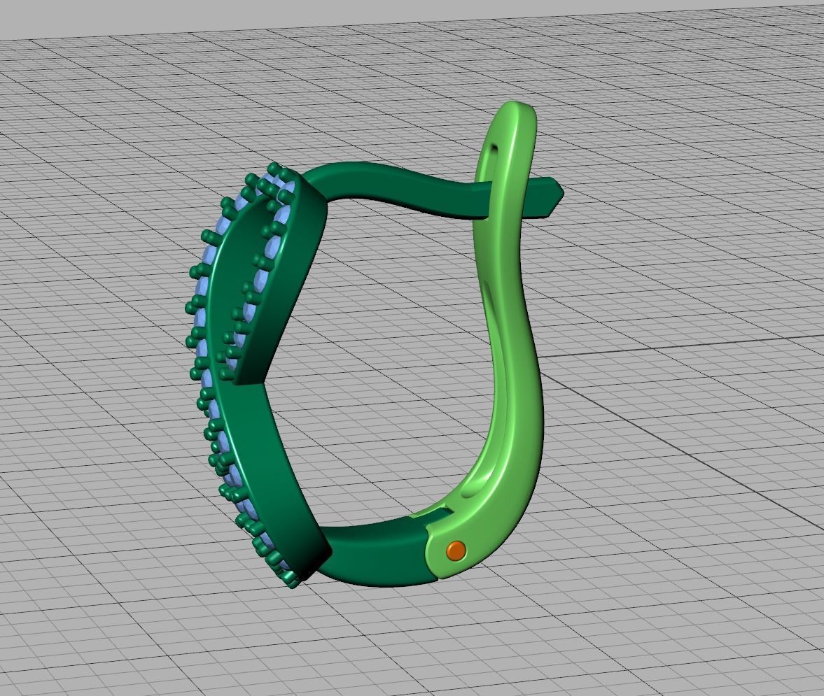 Infinity Diamond Earrings Womens Huggie Earrings 3D print model_17