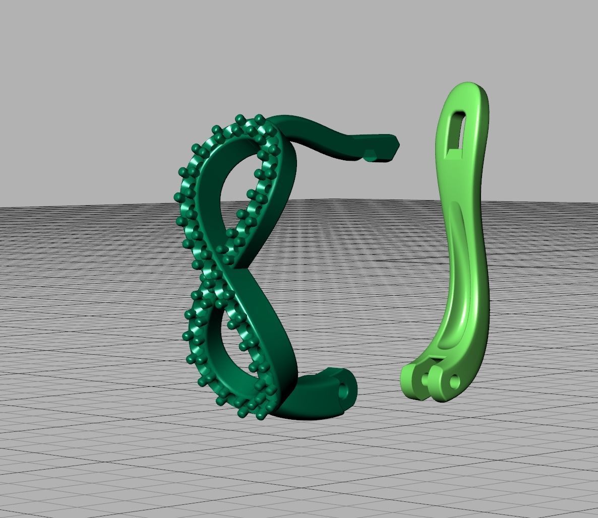 Infinity Diamond Earrings Womens Huggie Earrings 3D print model_21