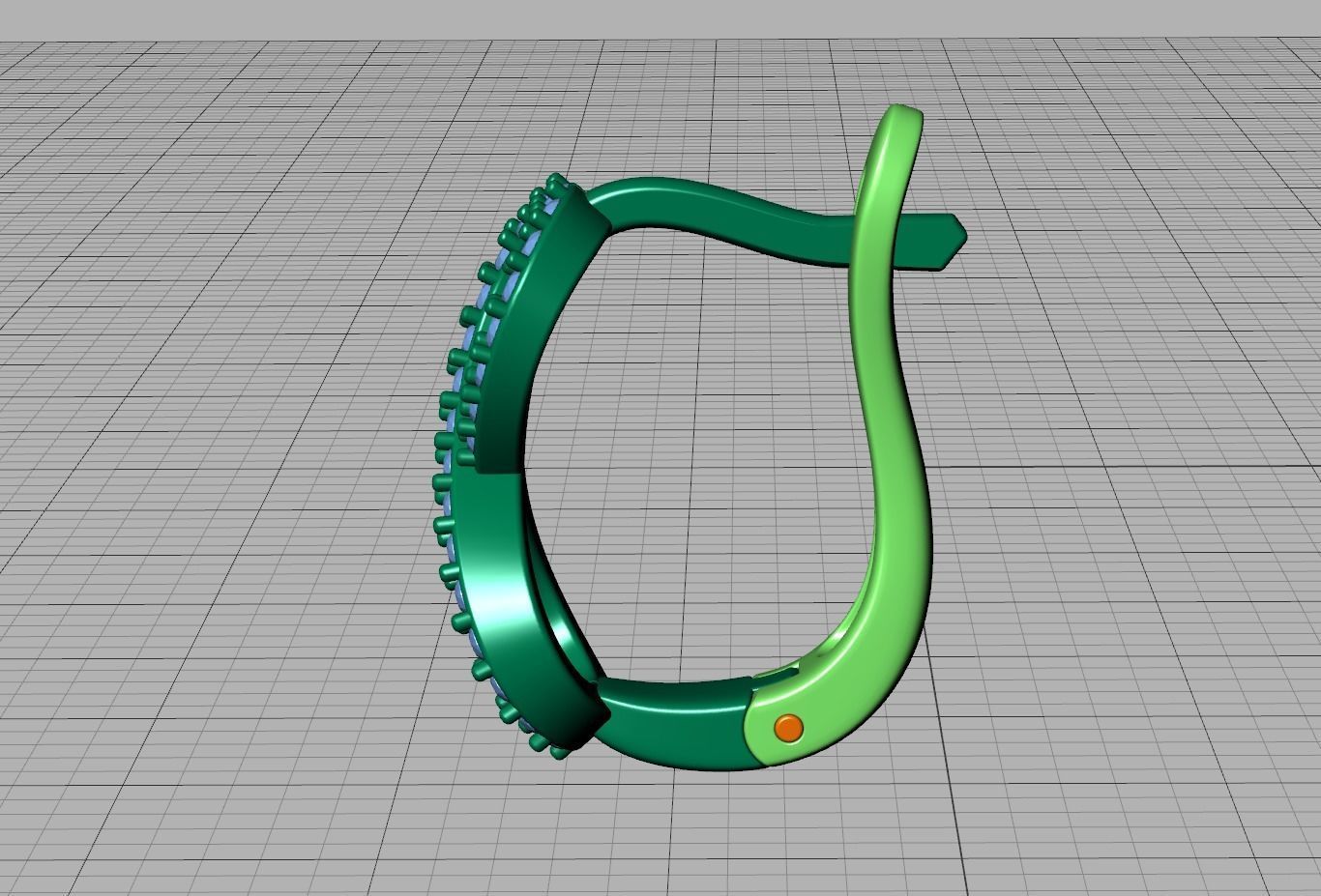 Infinity Diamond Earrings Womens Huggie Earrings 3D print model_18