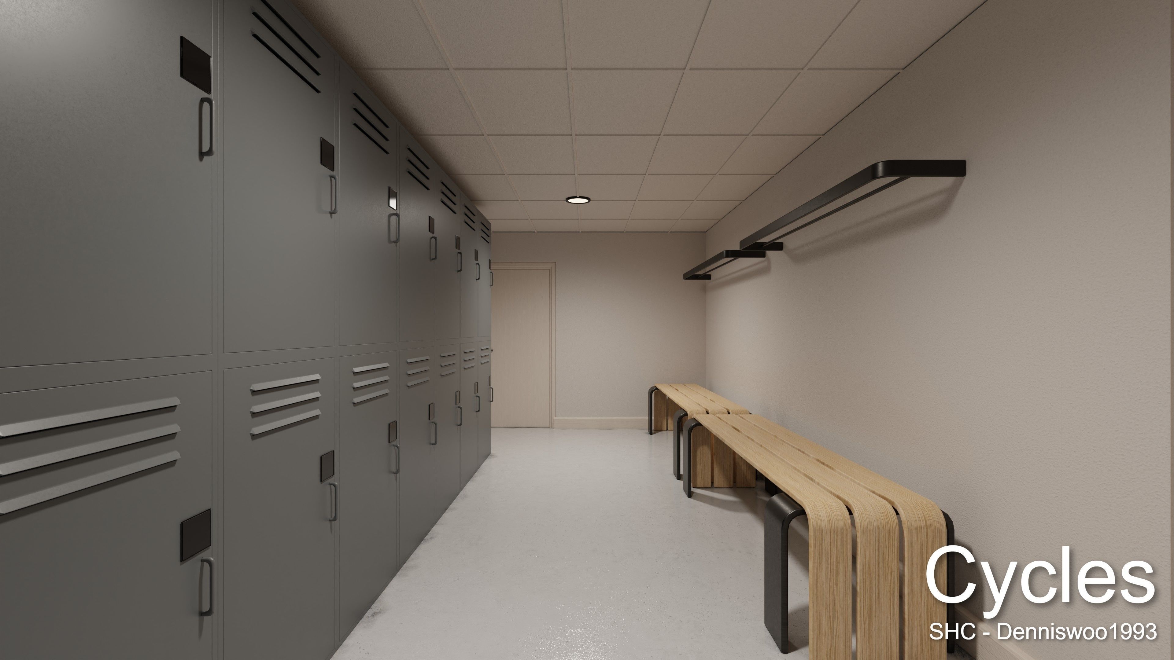 Modern furnished warehouse with office for Blender Low-poly 3D model_10