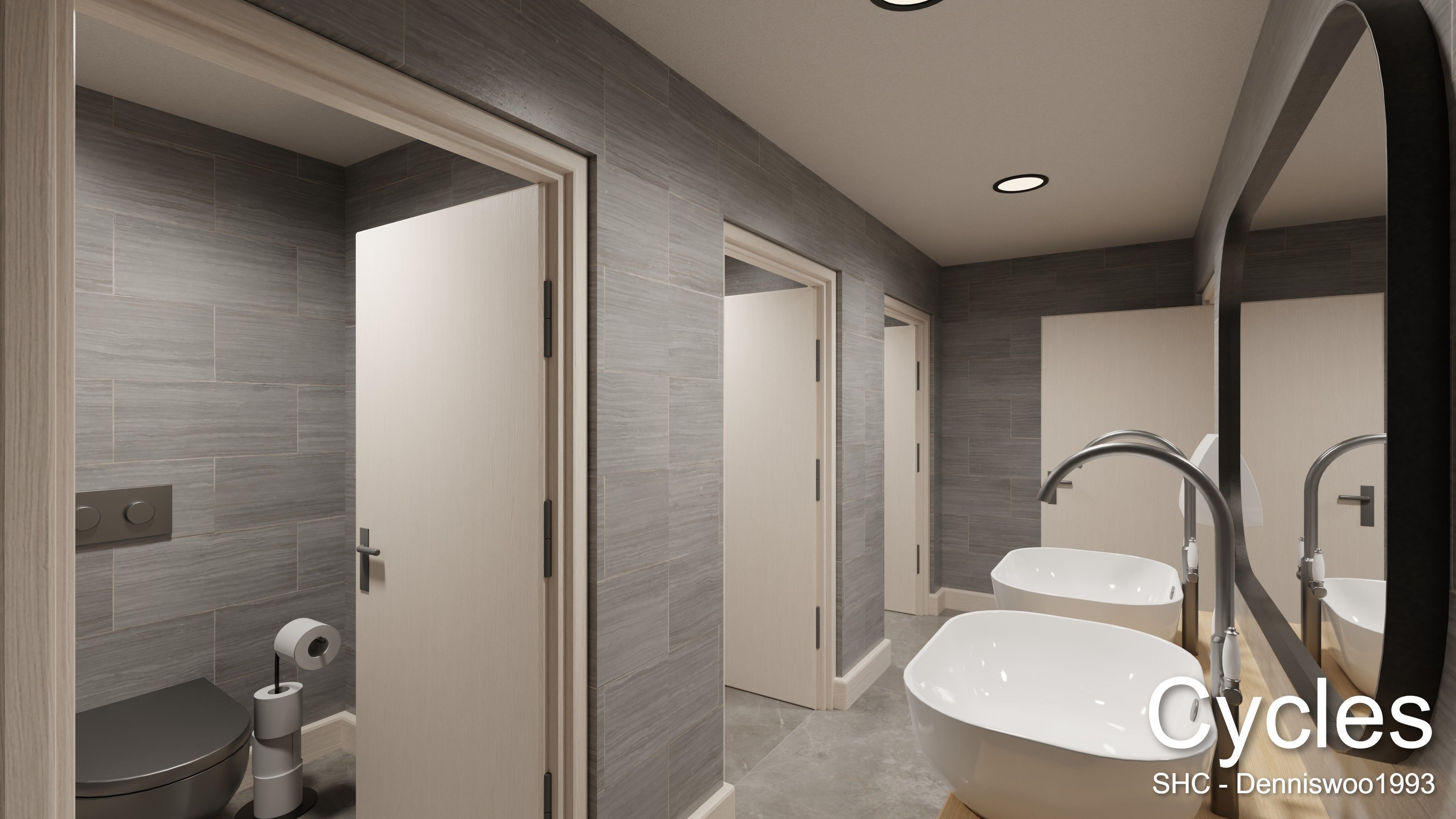 Modern furnished warehouse with office for Blender Low-poly 3D model_6