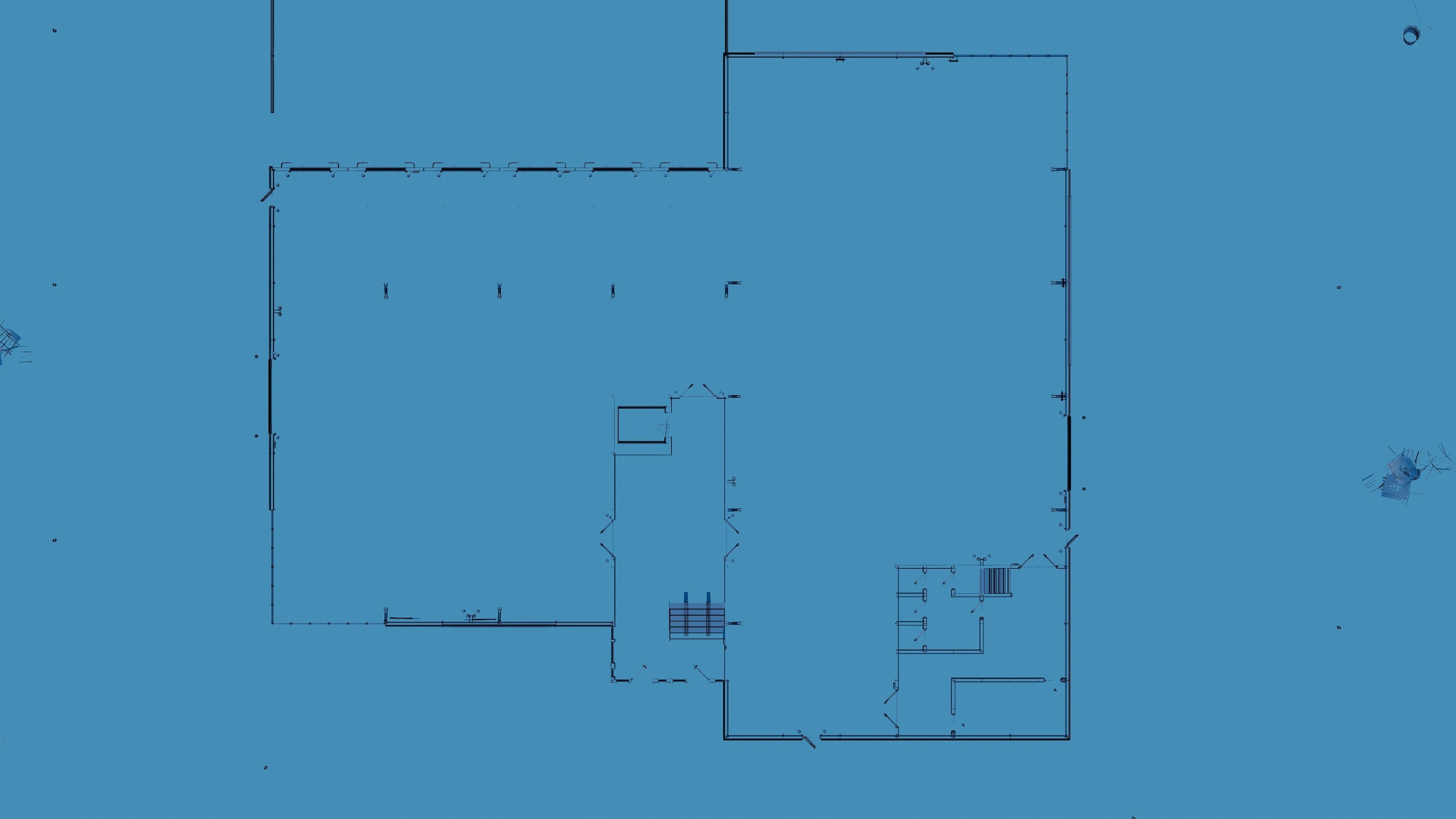 Modern furnished warehouse with office for Blender Low-poly 3D model_36