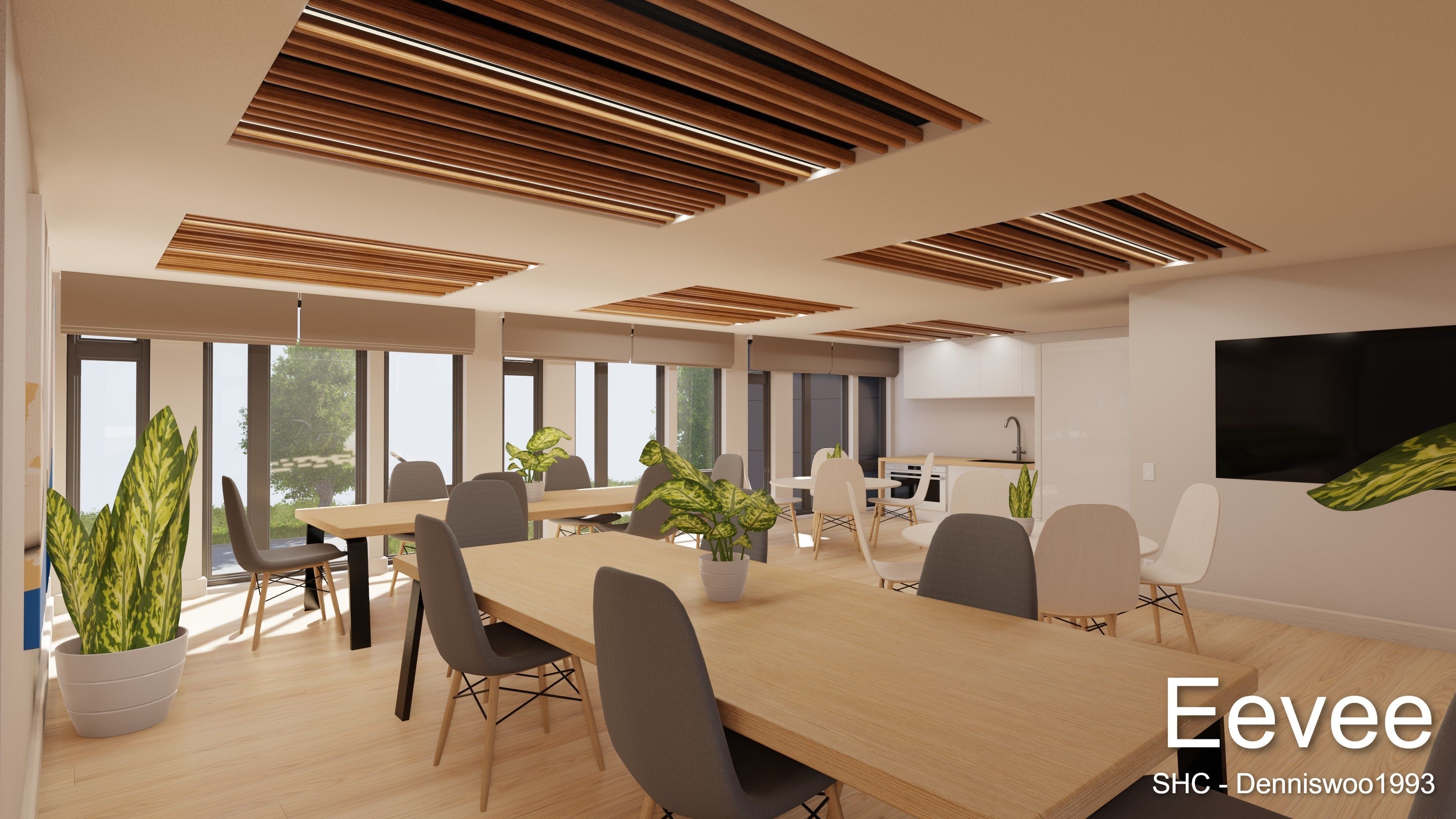 Modern furnished warehouse with office for Blender Low-poly 3D model_28