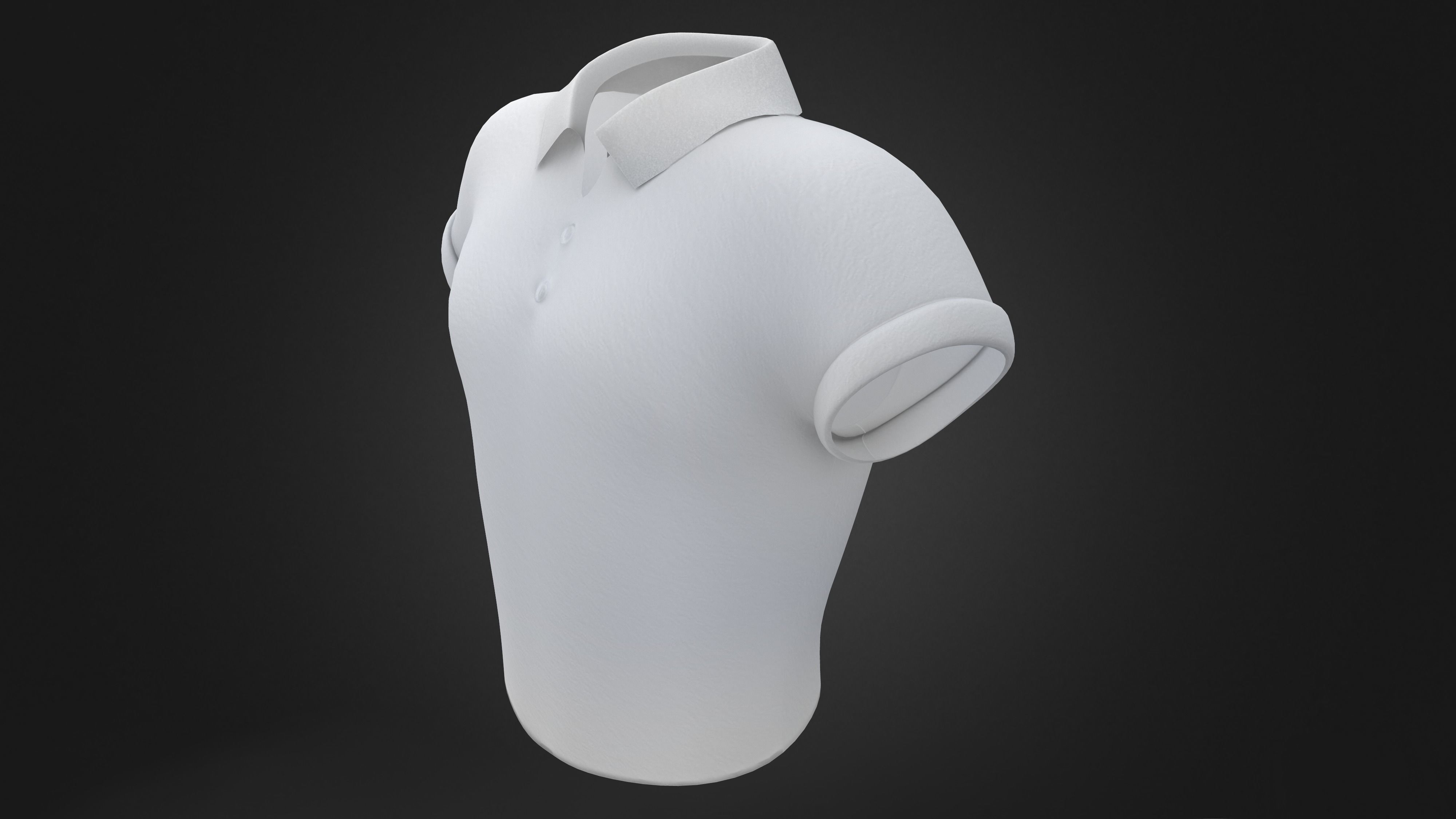 Rolled Short Sleeves Shirt Low-poly 3D model_8