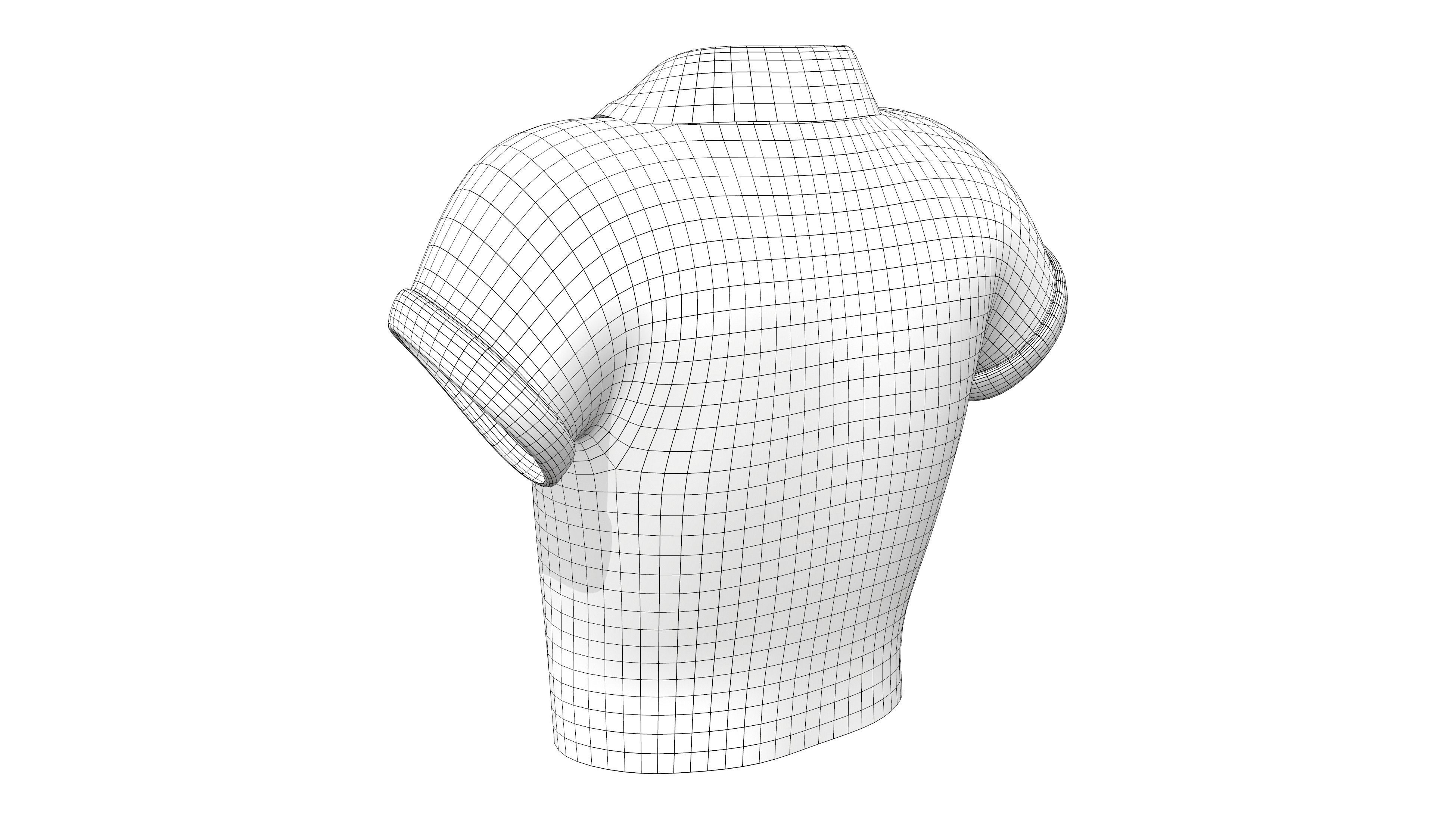 Rolled Short Sleeves Shirt Low-poly 3D model_7