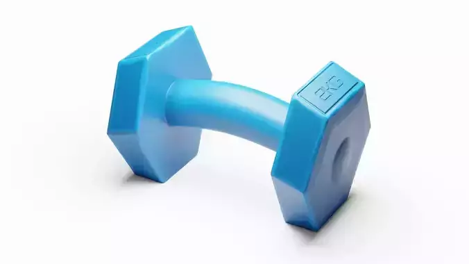 Cartoon Dumbbell  Plastic Blue Subdivision Ready for Film Low-poly 3D model