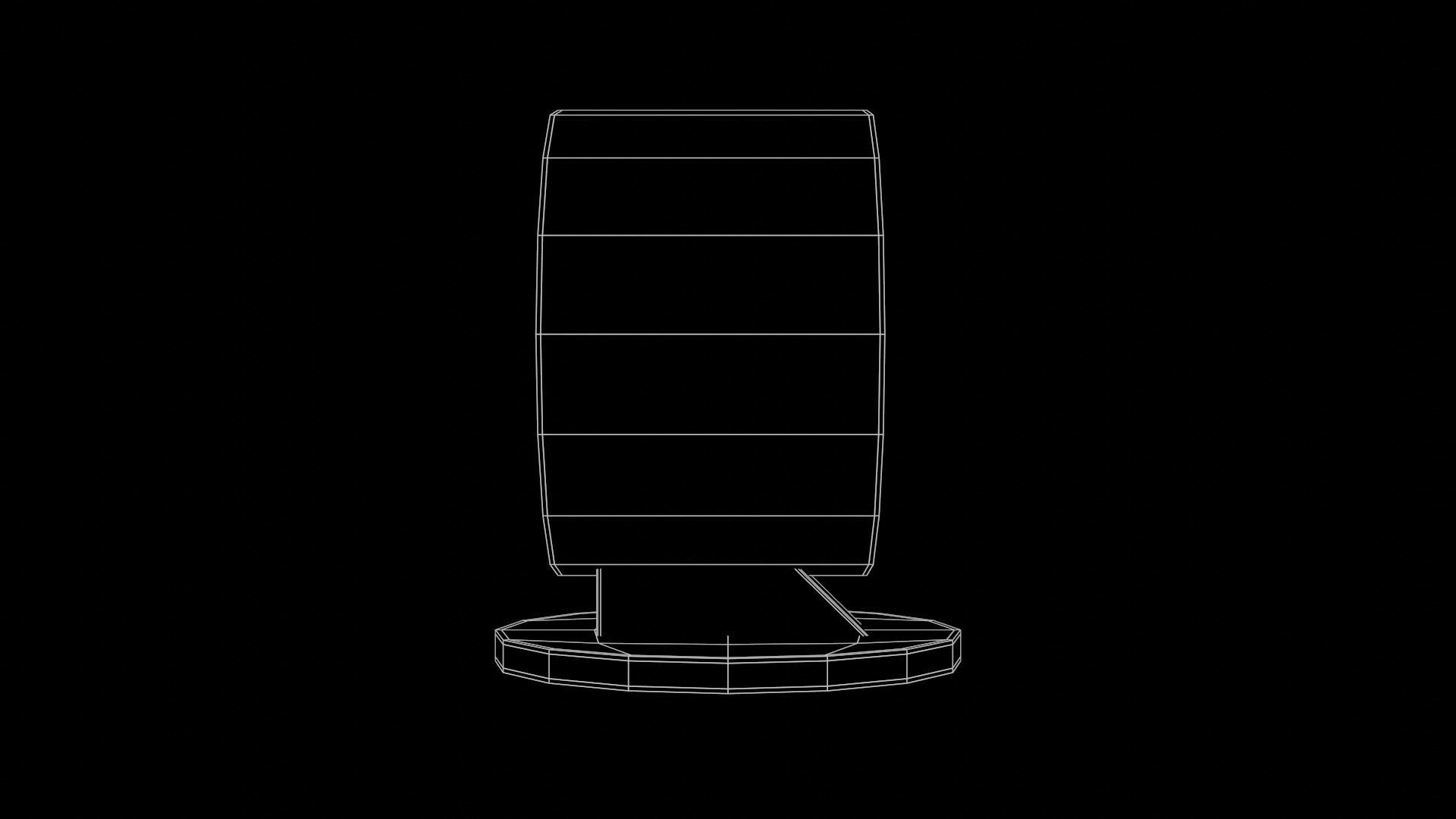 Modern Table with plants and decorative clock and swan statue Low-poly 3D model_25