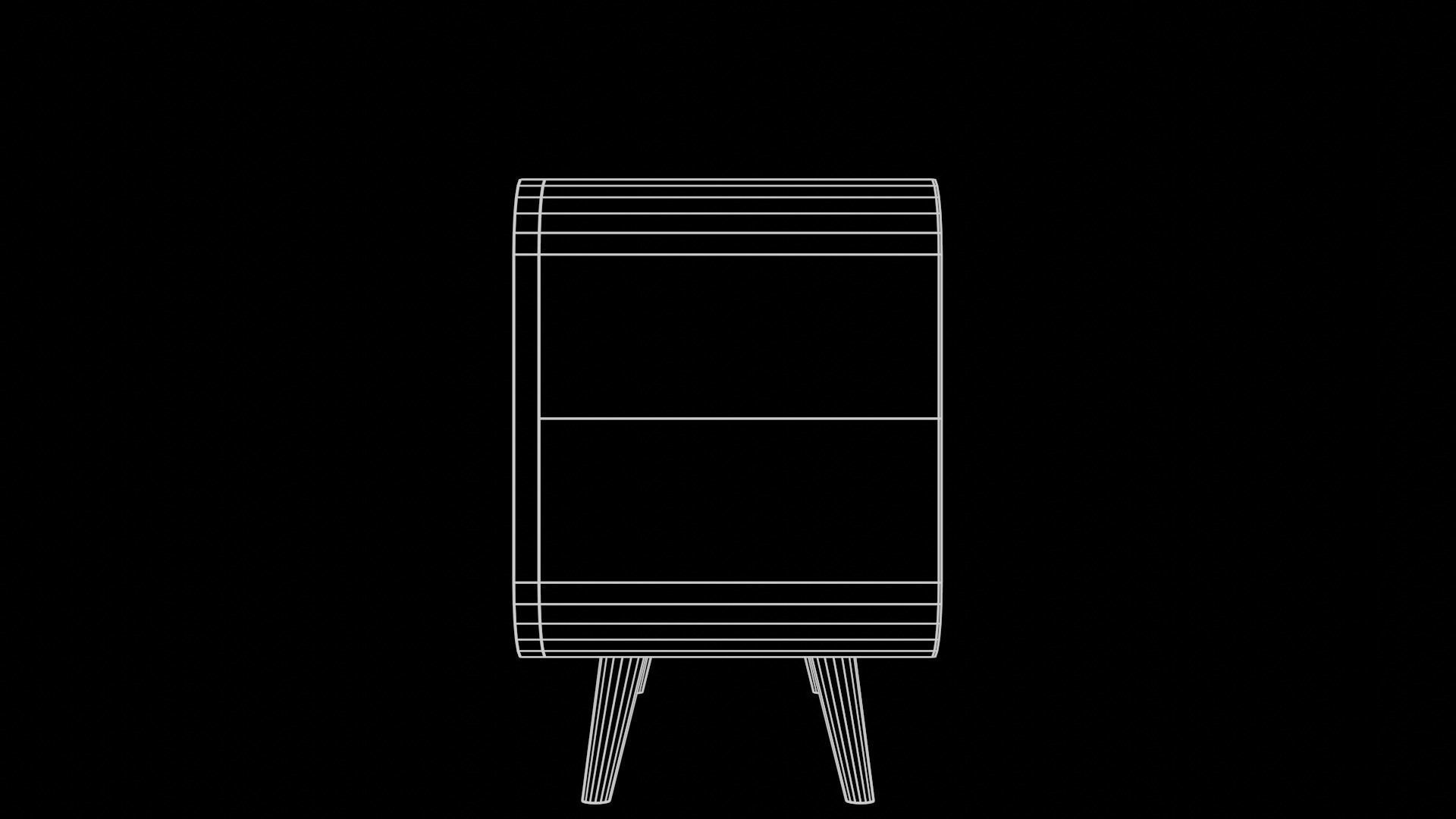 Modern Table with plants and decorative clock and swan statue Low-poly 3D model_15