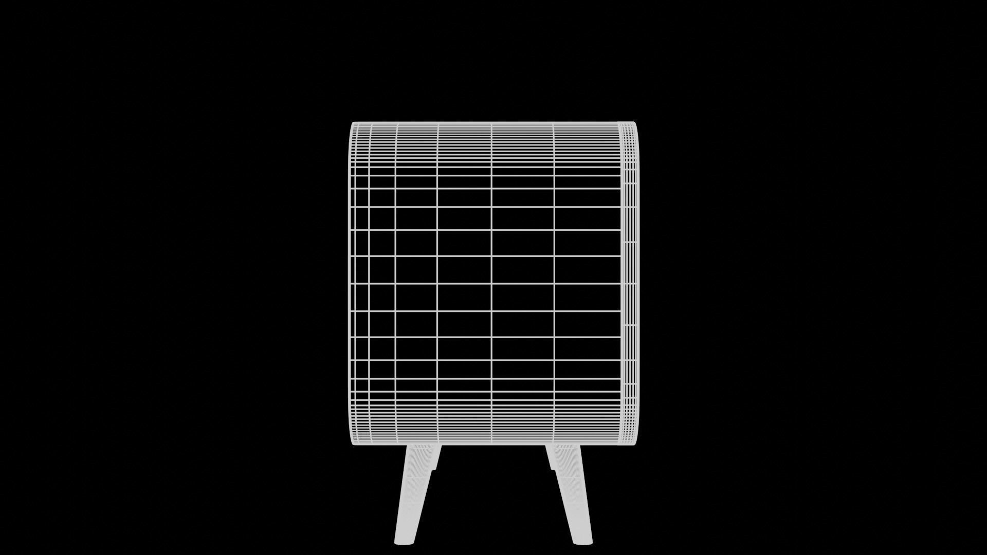 Modern Table with plants and decorative clock and swan statue Low-poly 3D model_18