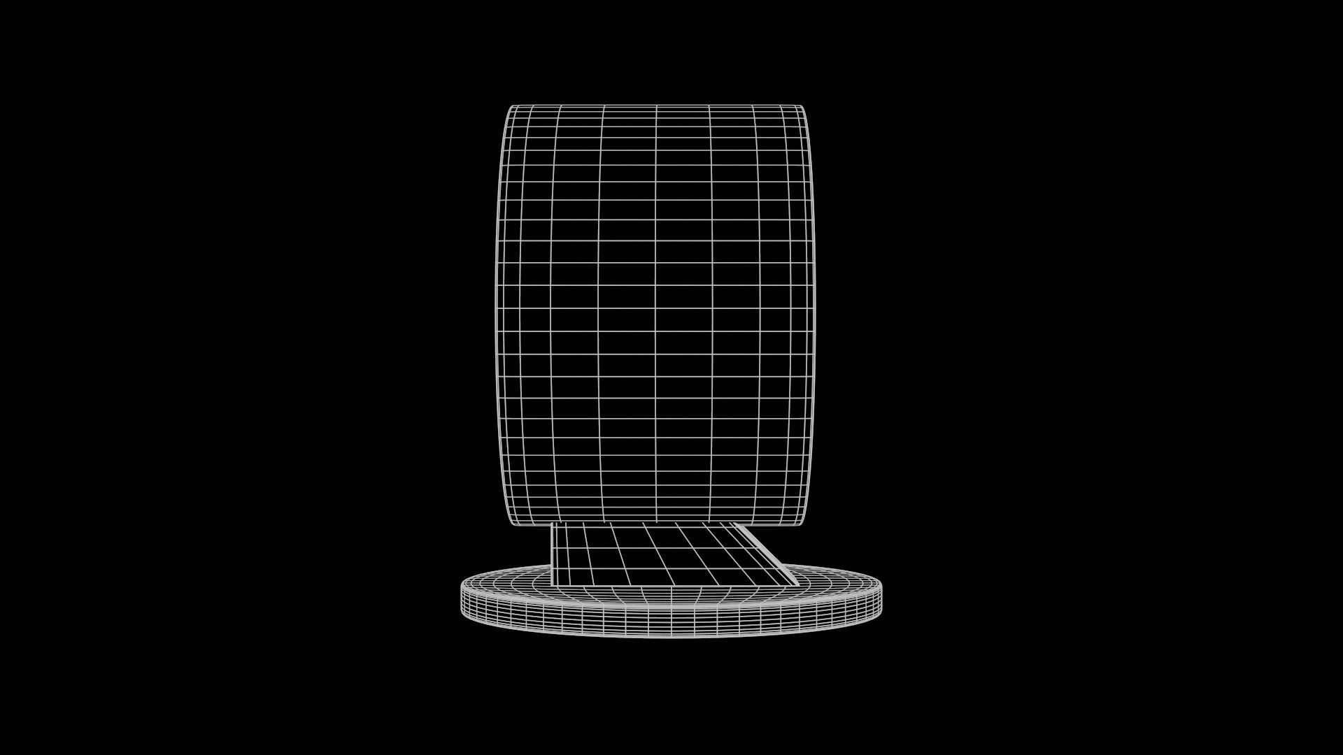 Modern Table with plants and decorative clock and swan statue Low-poly 3D model_26