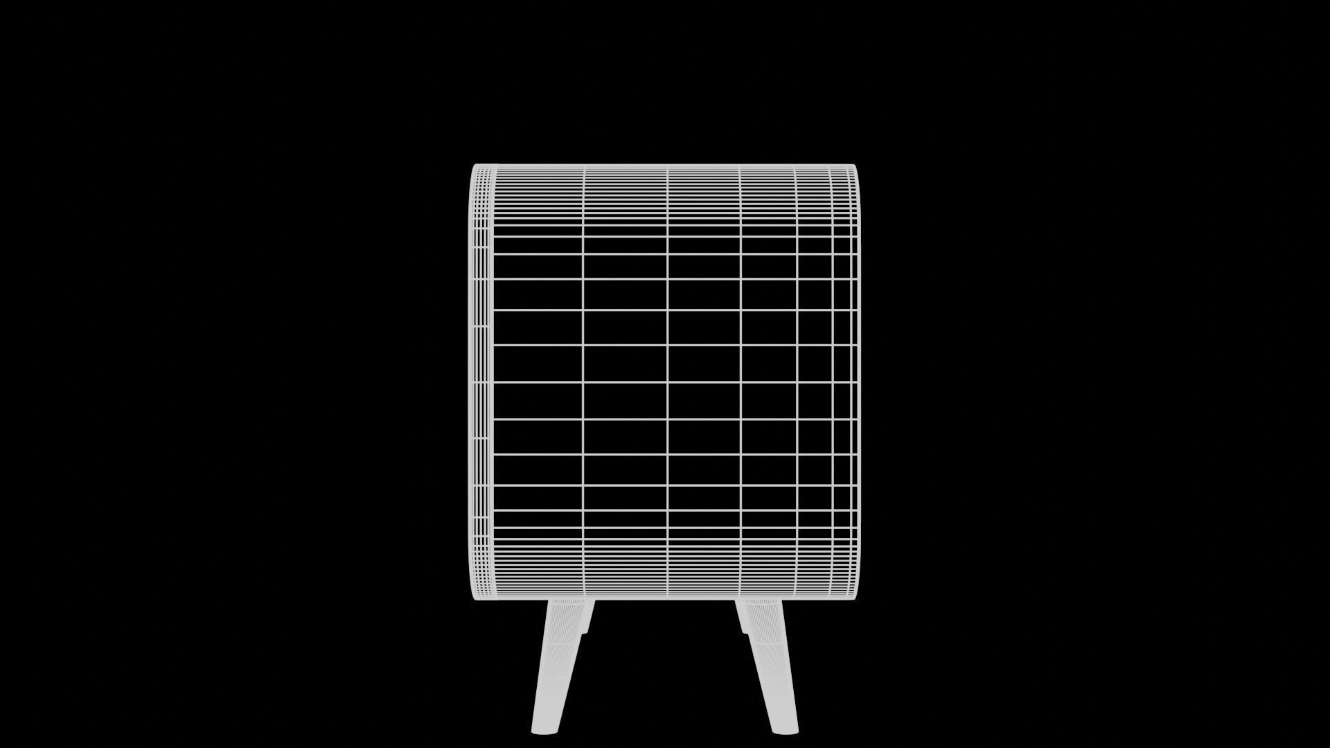 Modern Table with plants and decorative clock and swan statue Low-poly 3D model_16