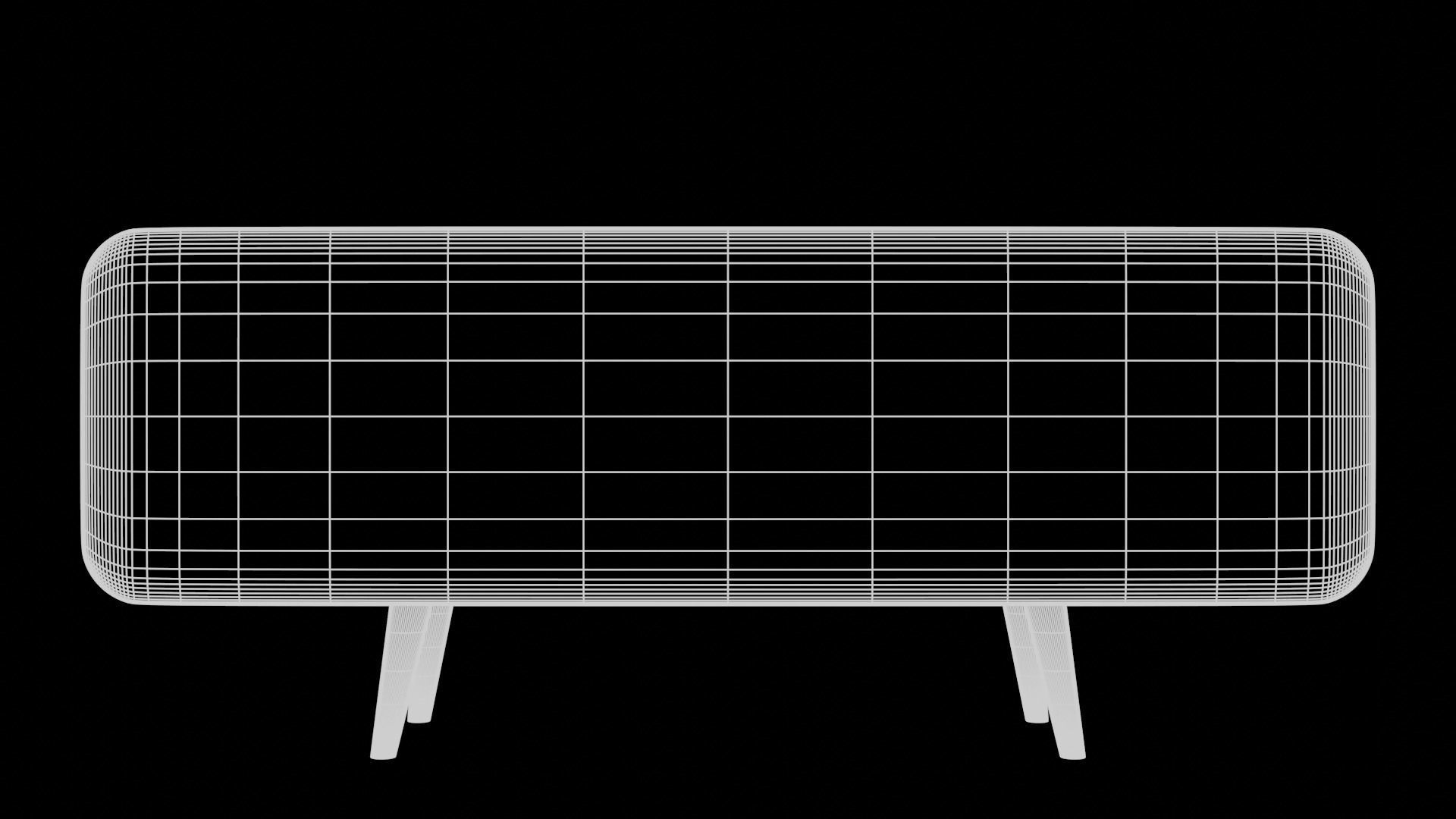 Modern Table with plants and decorative clock and swan statue Low-poly 3D model_20