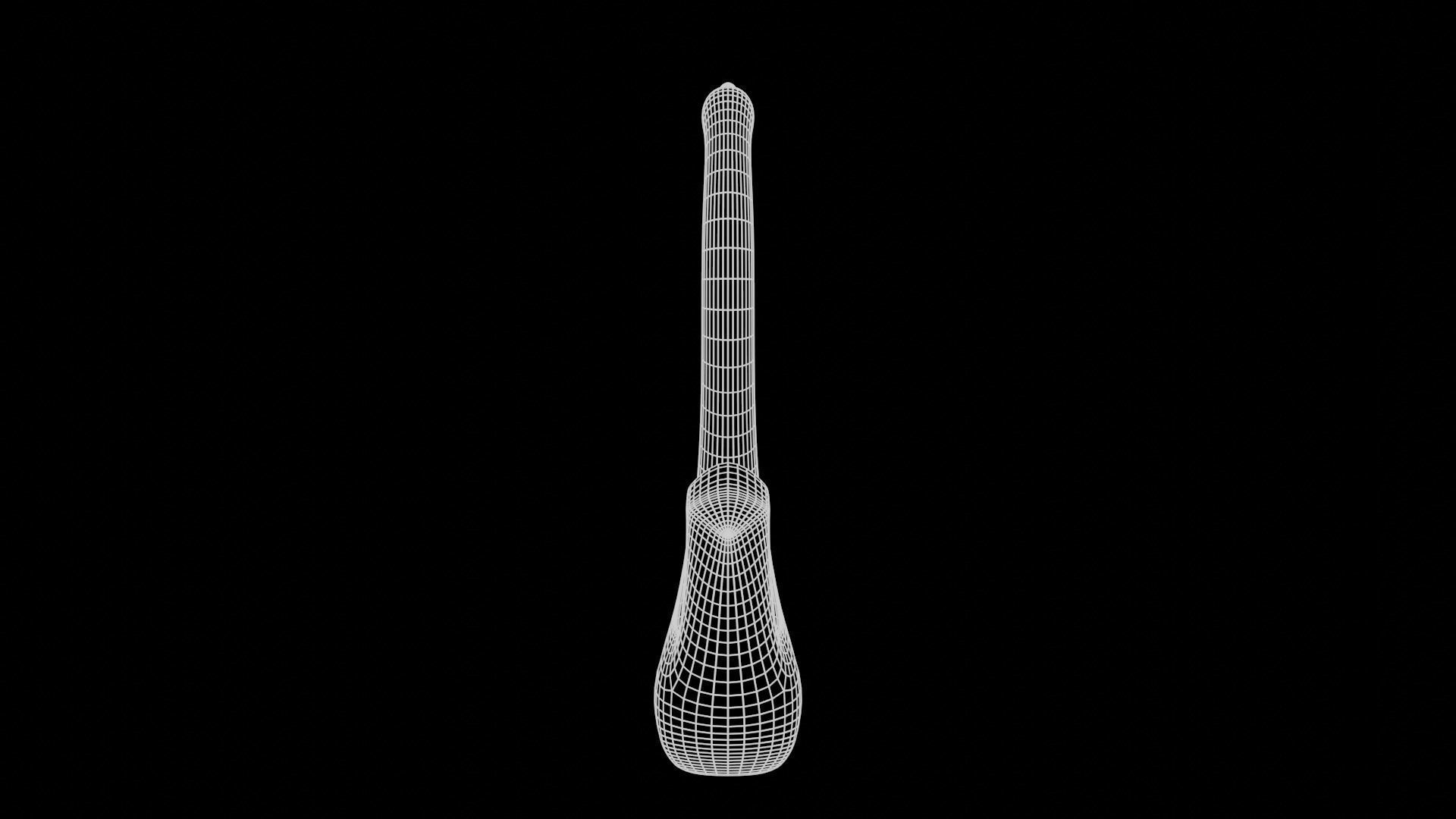 Modern Table with plants and decorative clock and swan statue Low-poly 3D model_30