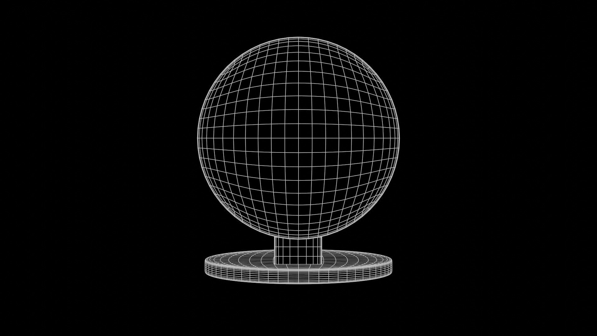 Modern Table with plants and decorative clock and swan statue Low-poly 3D model_24