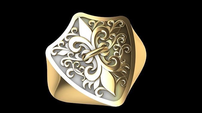 trifoil signet ring stl verified 3D print model