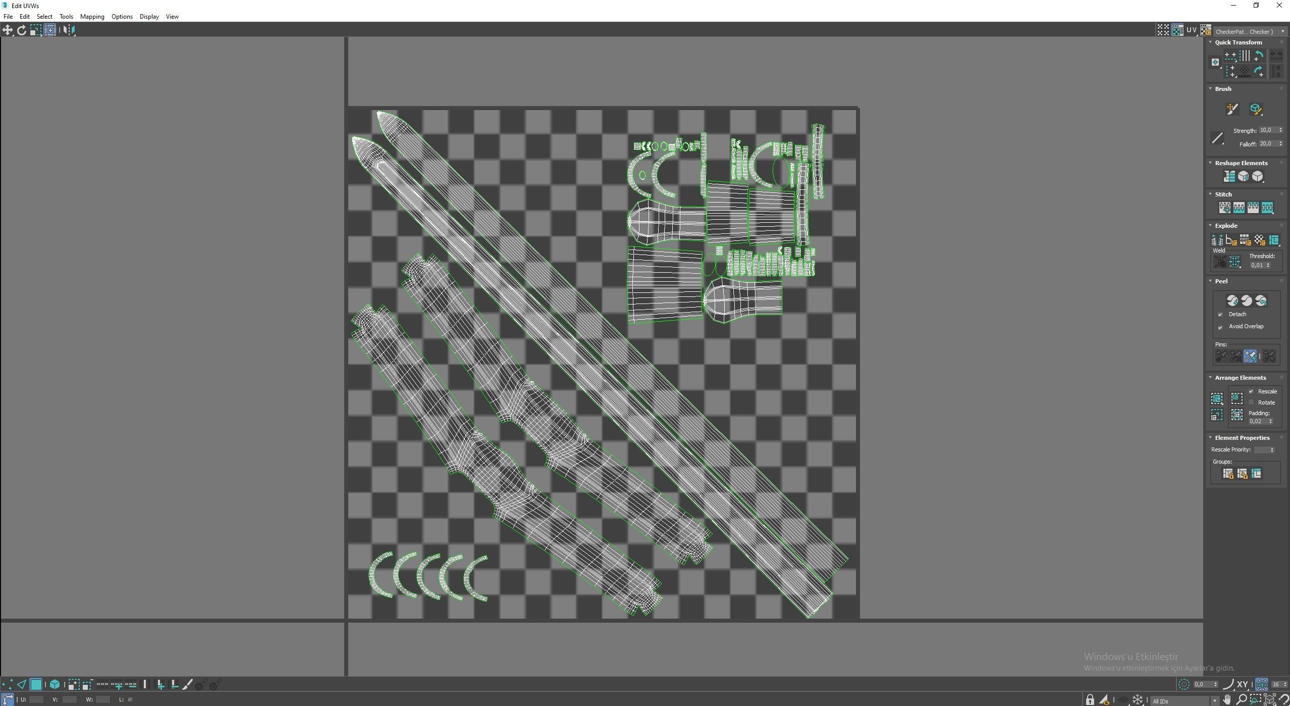 Medieval weapons Low-poly 3D model_8