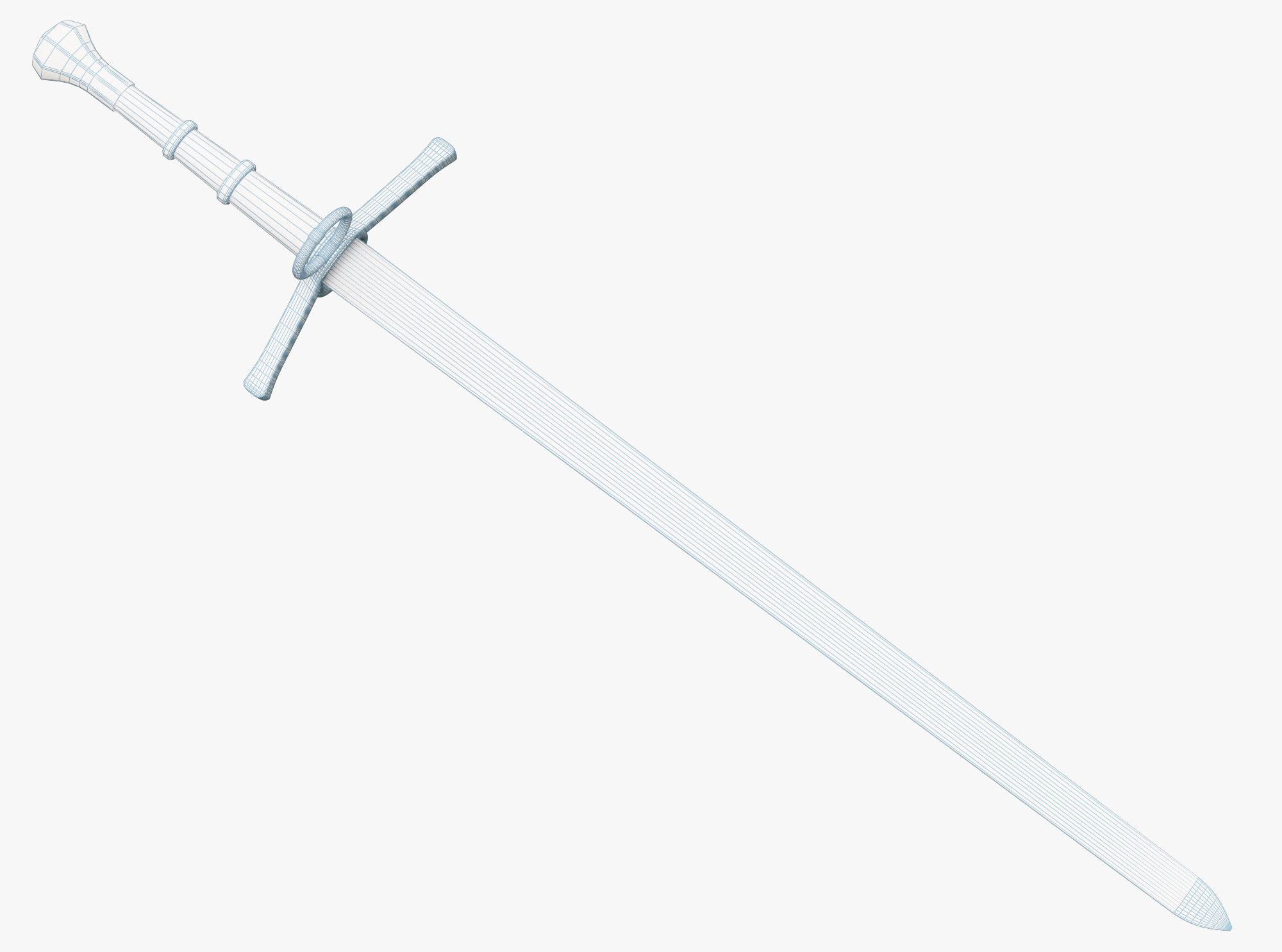 Medieval weapons Low-poly 3D model_3