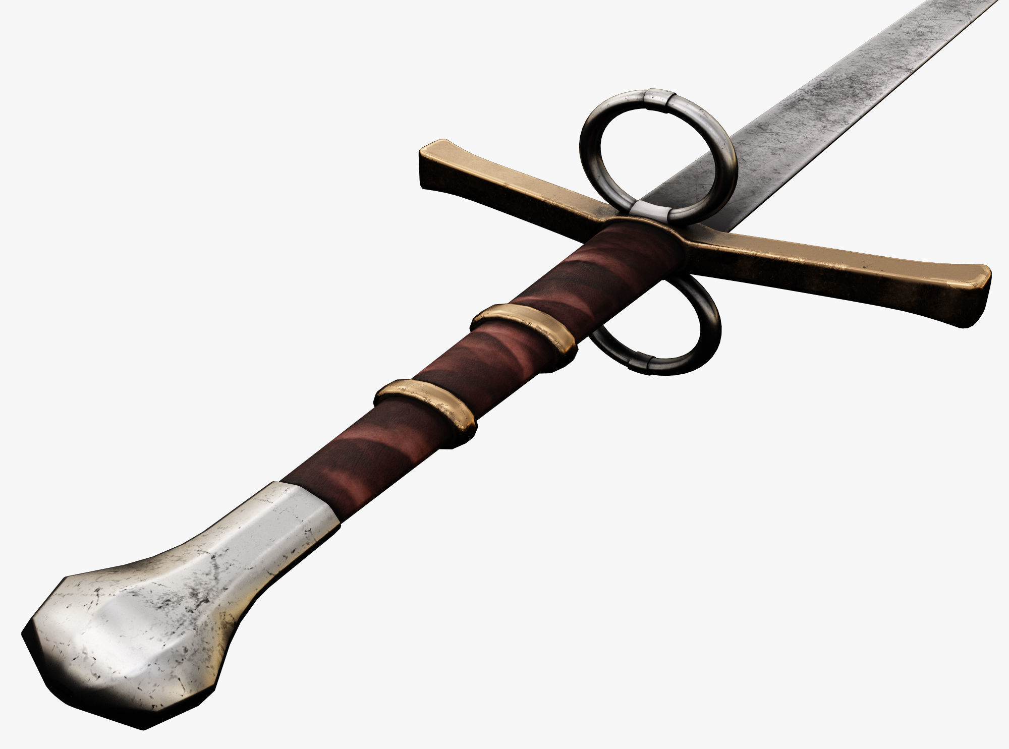 Medieval weapons Low-poly 3D model_2
