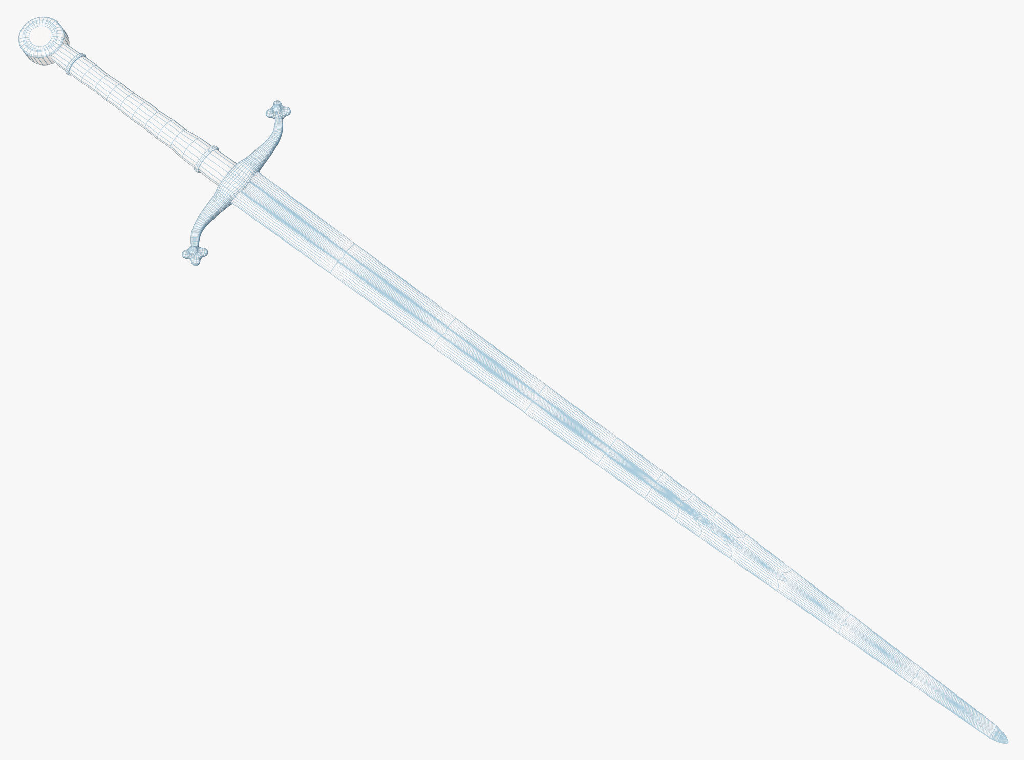 Medieval weapons Low-poly 3D model_3