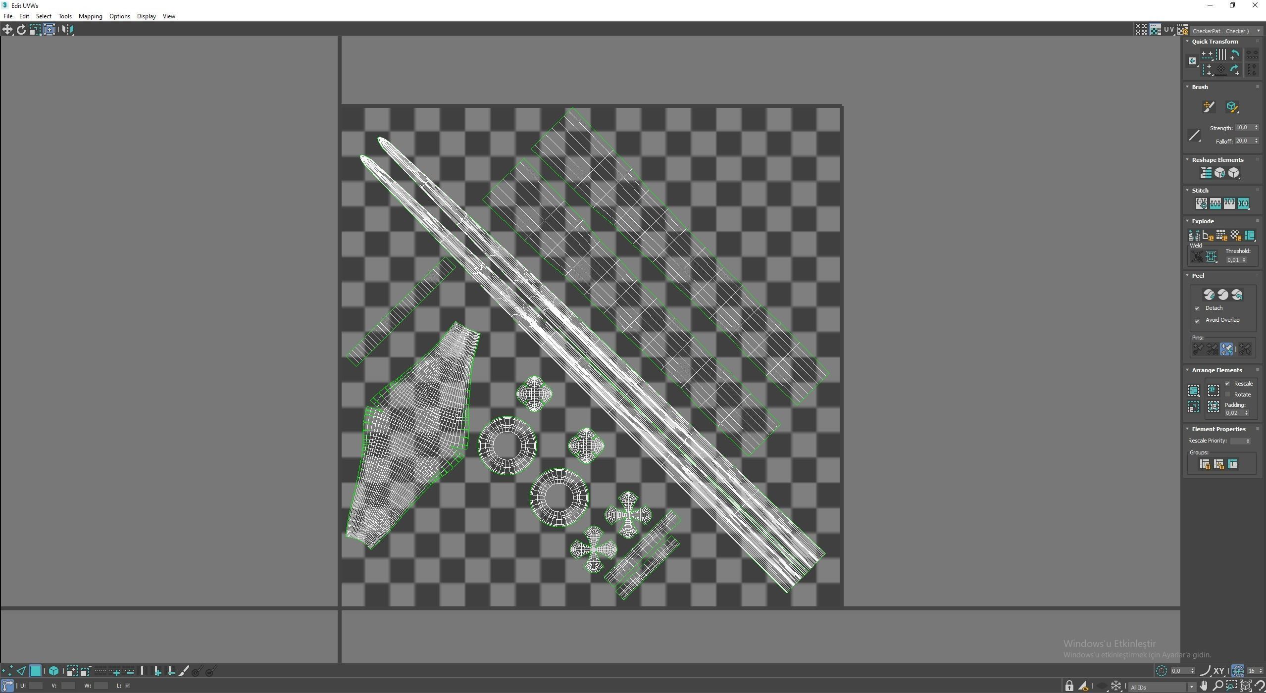 Medieval weapons Low-poly 3D model_9