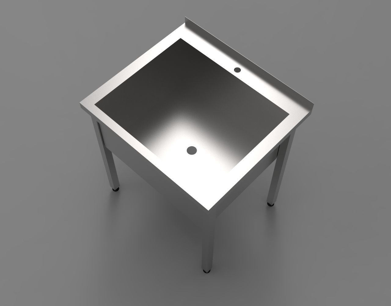 Gastronomic Sink 800x700x850 mm 3D model_1