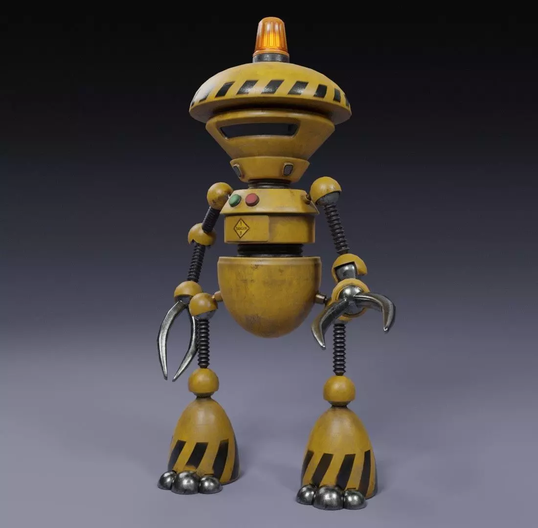 caracter low-poly 3d model   robot manipulator Low-poly 3D model_0