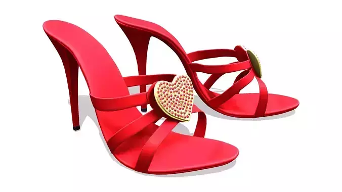 Valentine Heart Medium Heel Sandals