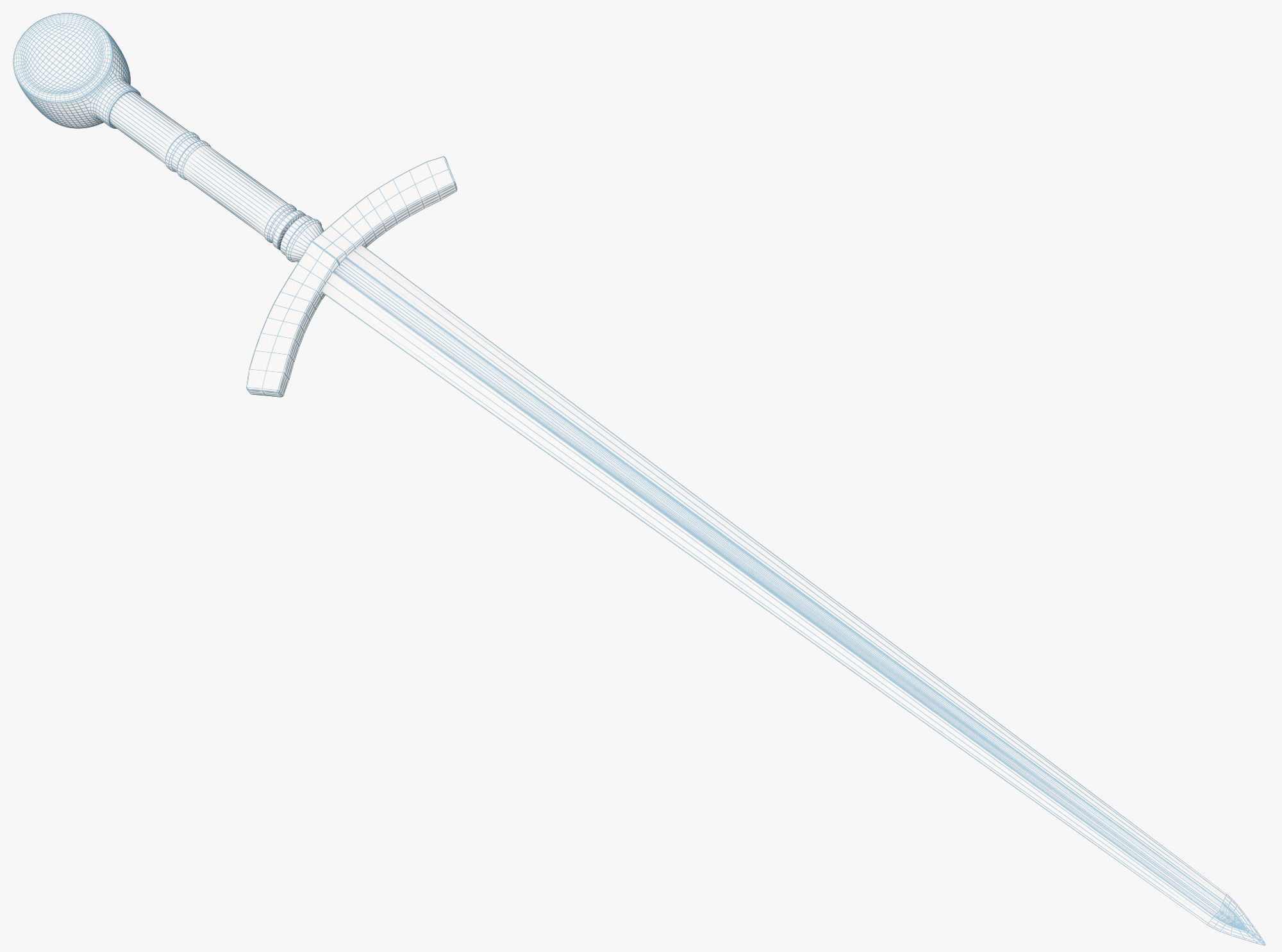 Medieval weapons Low-poly 3D model_3