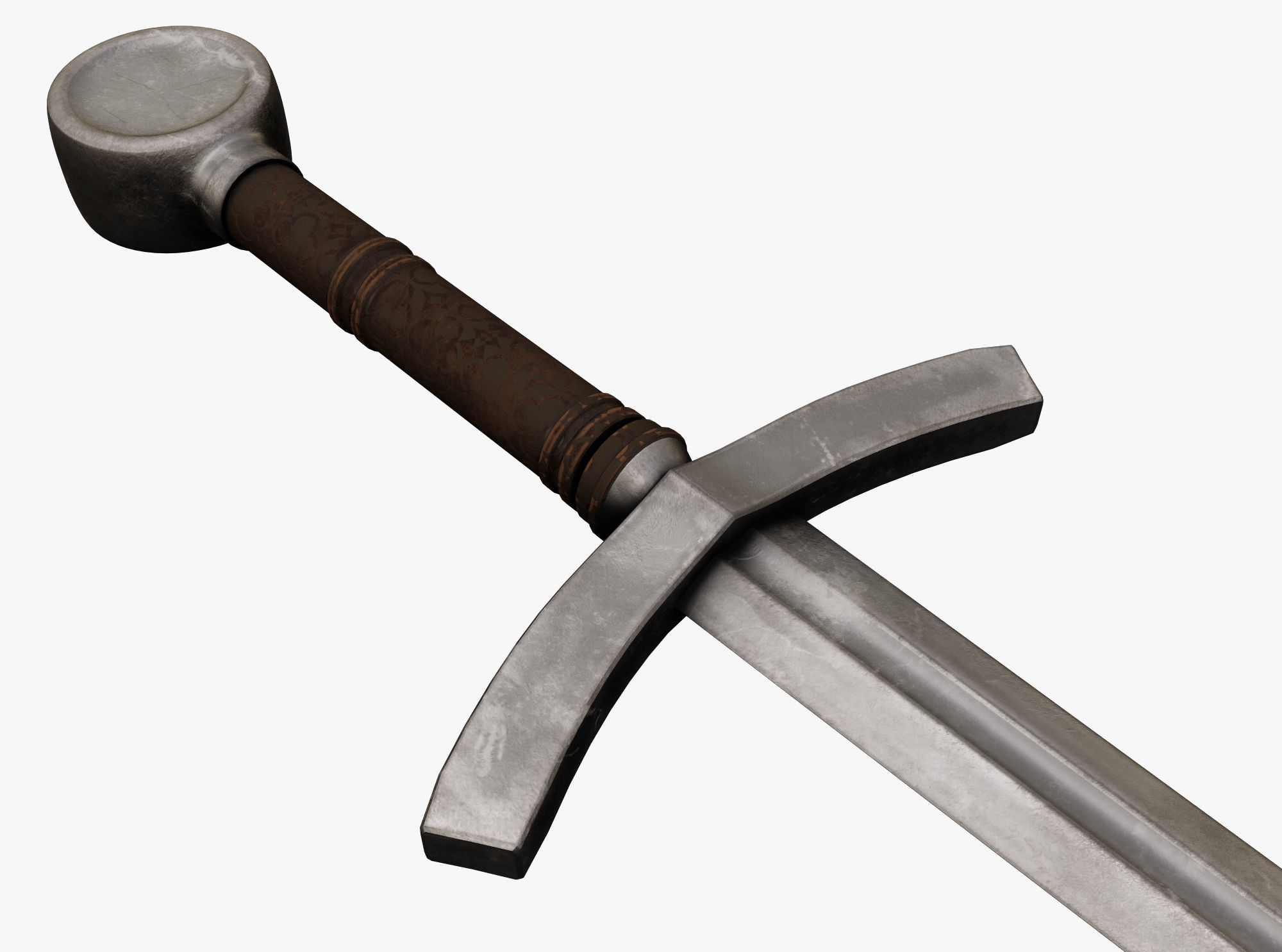 Medieval weapons Low-poly 3D model_1