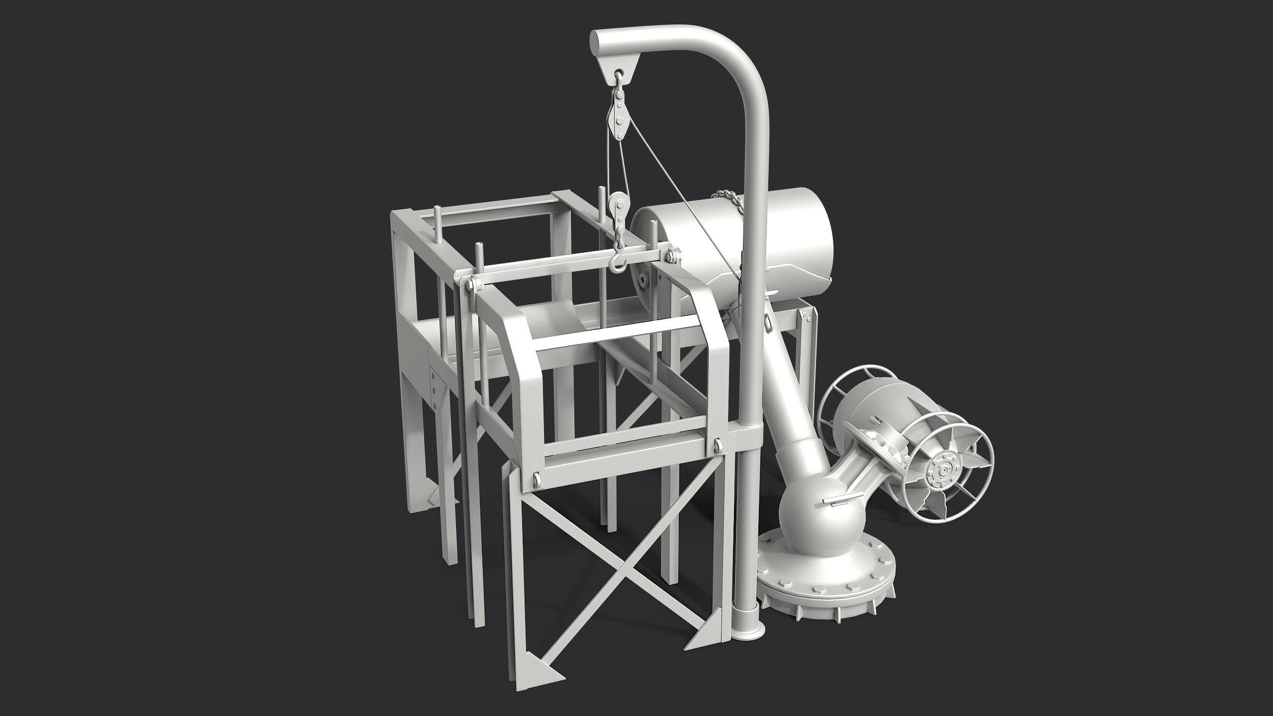 Depth Charge Projector Mk6 loader 3D model_10