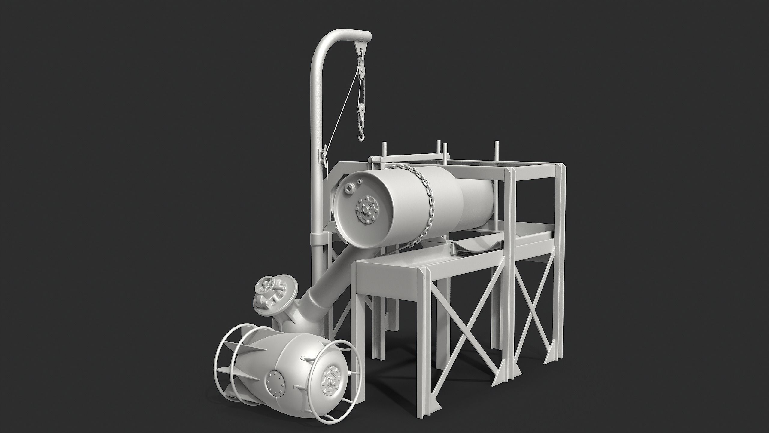 Depth Charge Projector Mk6 loader 3D model_6