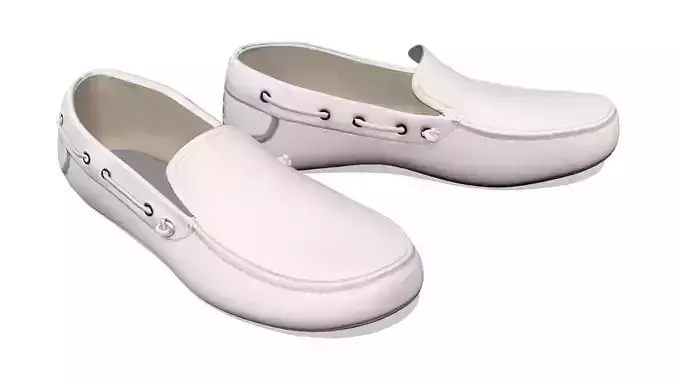 Men White Loafers Low-poly 3D model