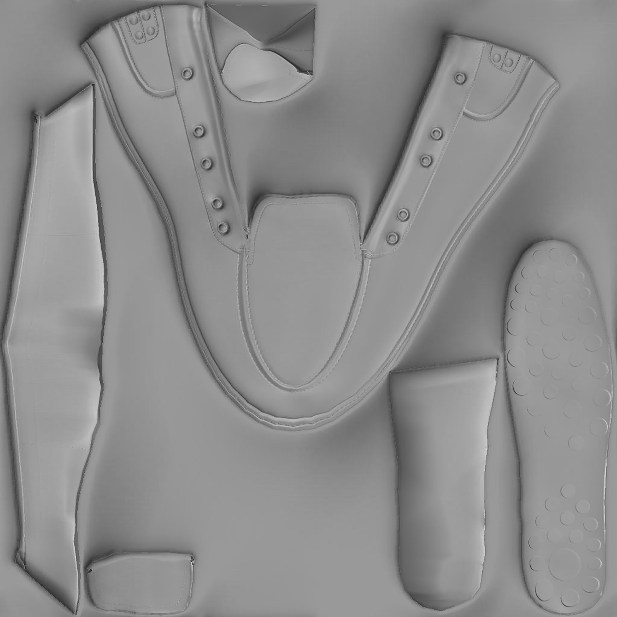 Men White Loafers Low-poly 3D model_11